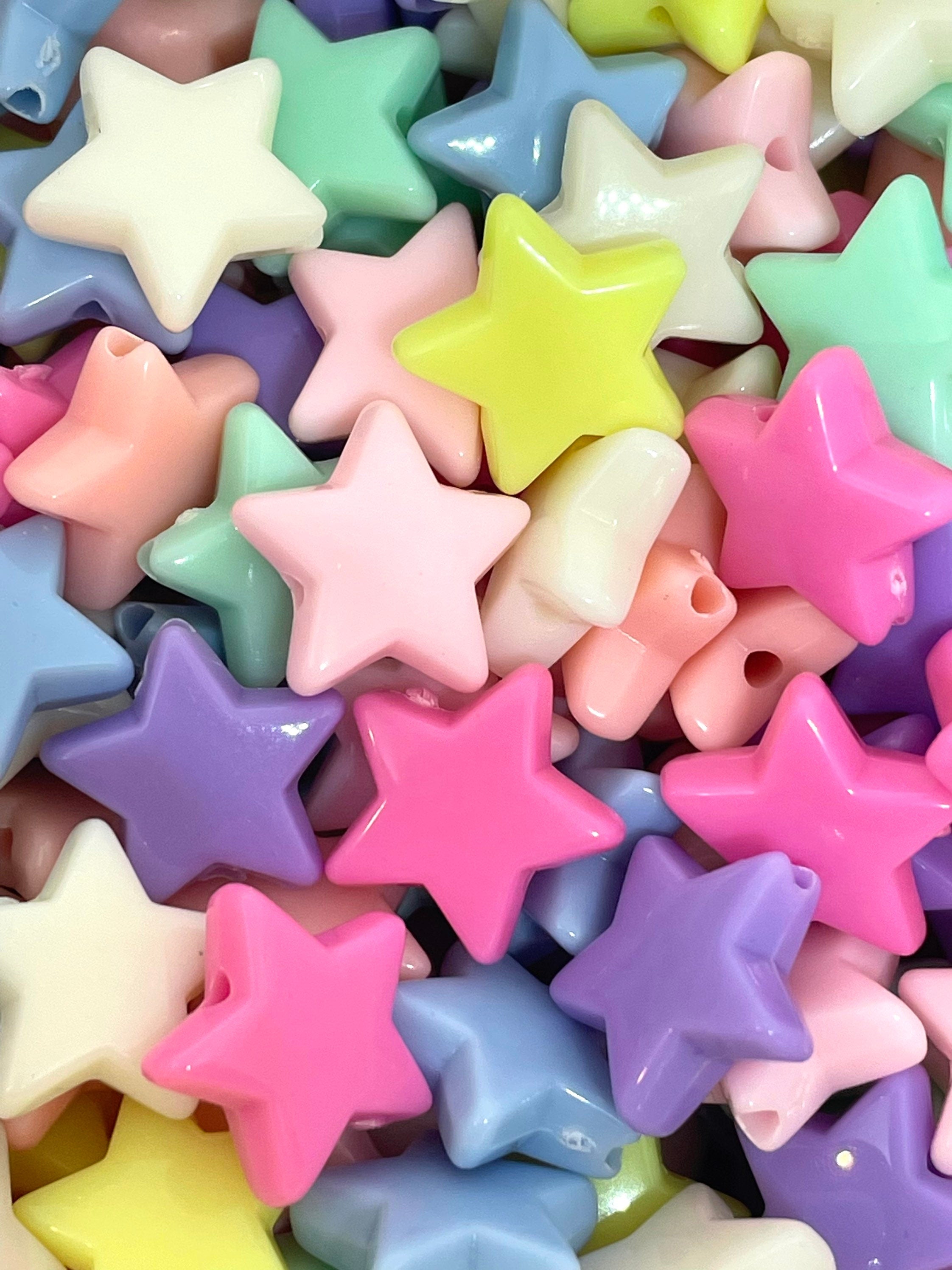 Pastel Star Beads: Kawaii Mix for Cute Jewelry Creations