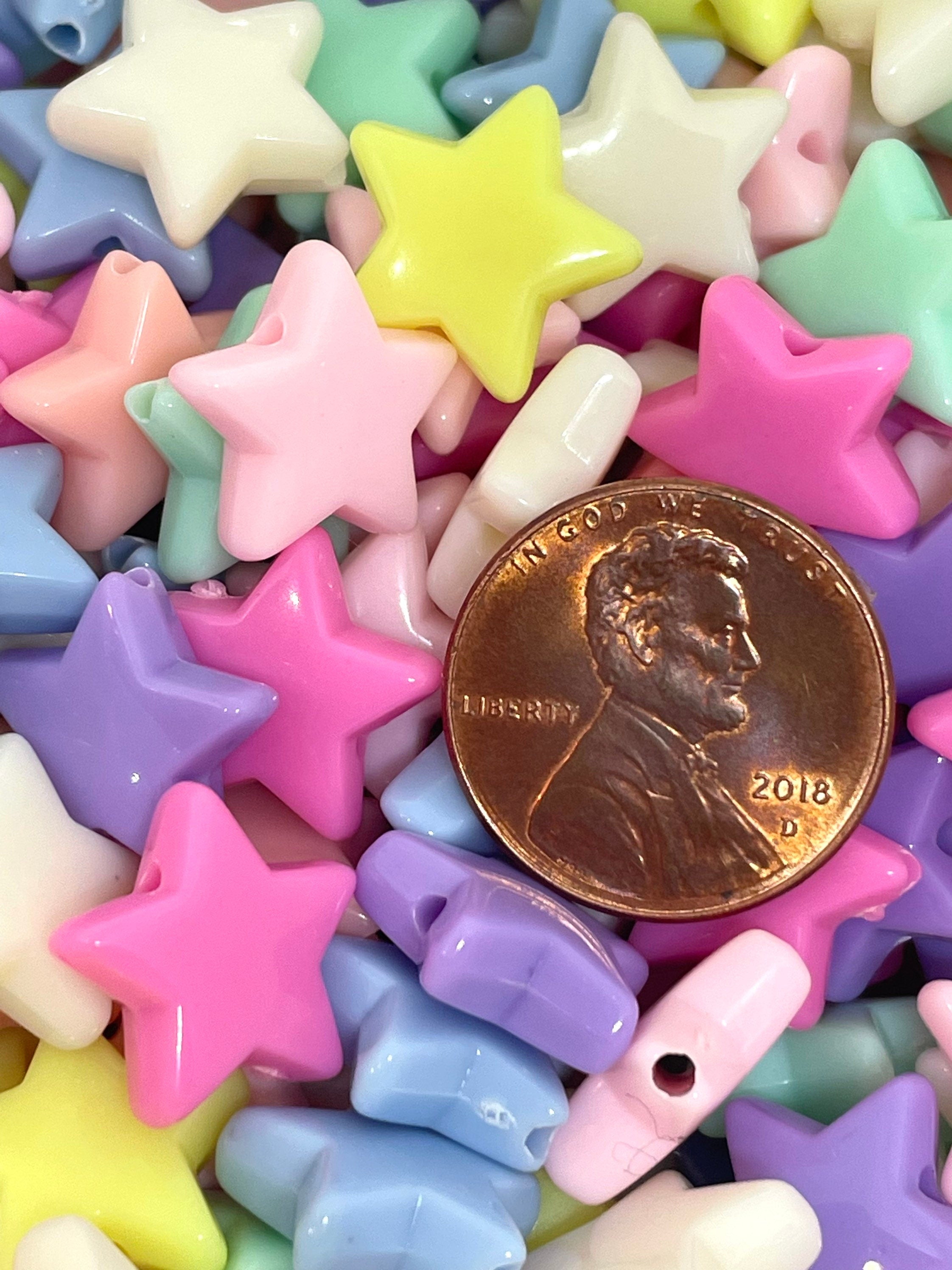 Pastel Star Beads: Kawaii Mix for Cute Jewelry Creations