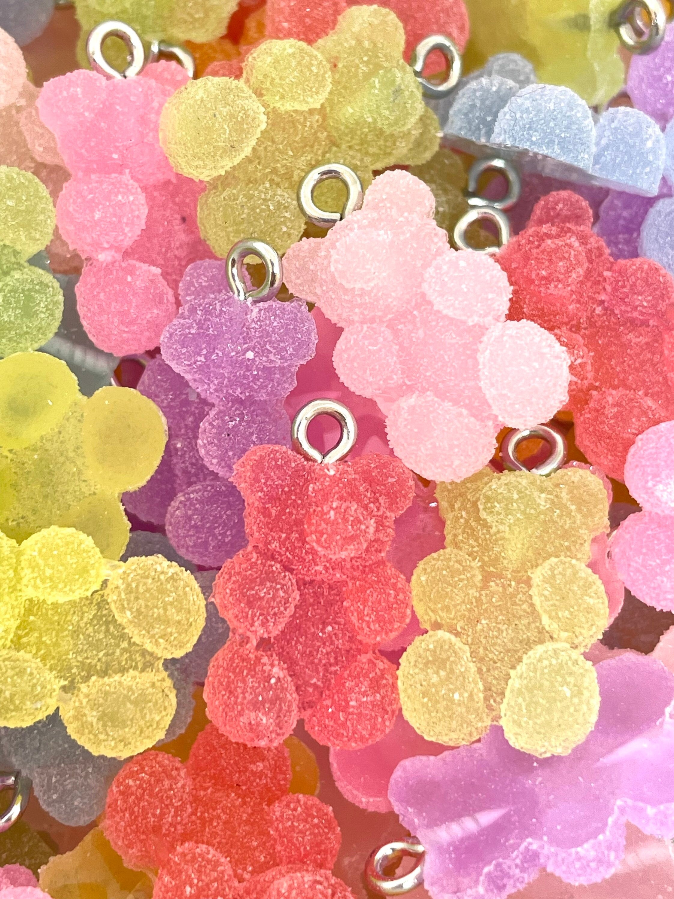 Sugar Gummy Bear Beads for Jewelry Making, Fake Candy, Gummy Bear Charm, Gummy Bear Pendant for Necklace, Animal Charm, Animal Bead
