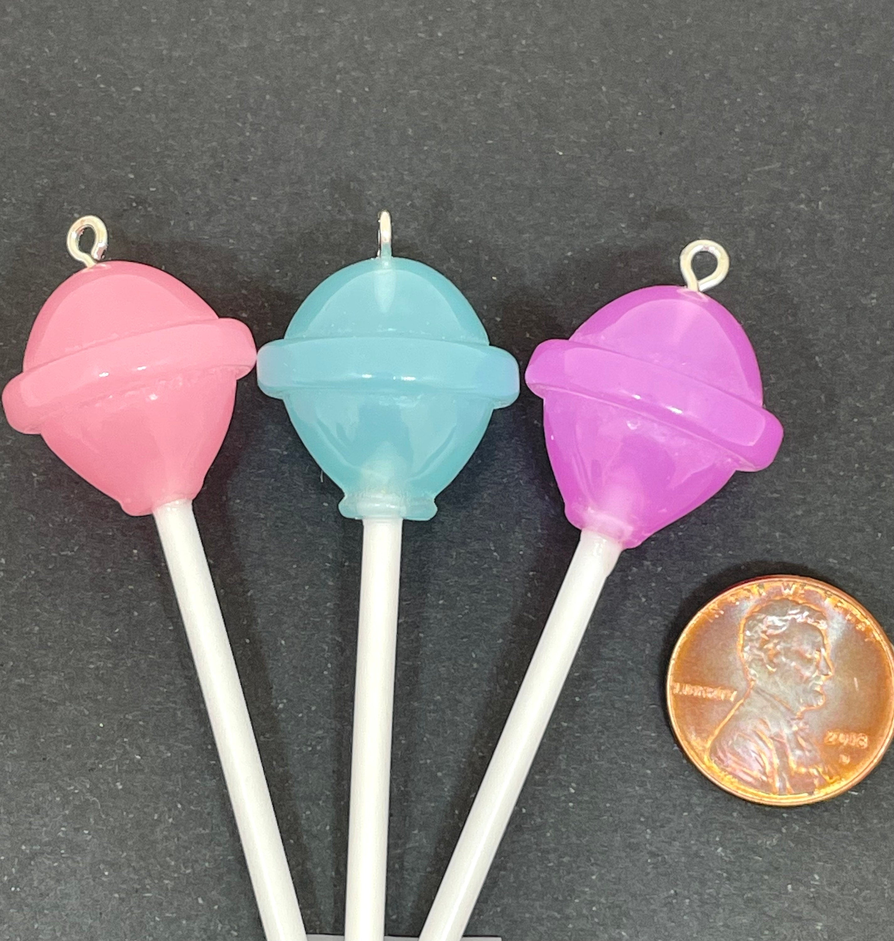 Pastel Full Size Lollipop Candy Charms, Lollipop Jewelry, Candy Jewelry, Fake Food, Pastel Charms for Jewelry Making