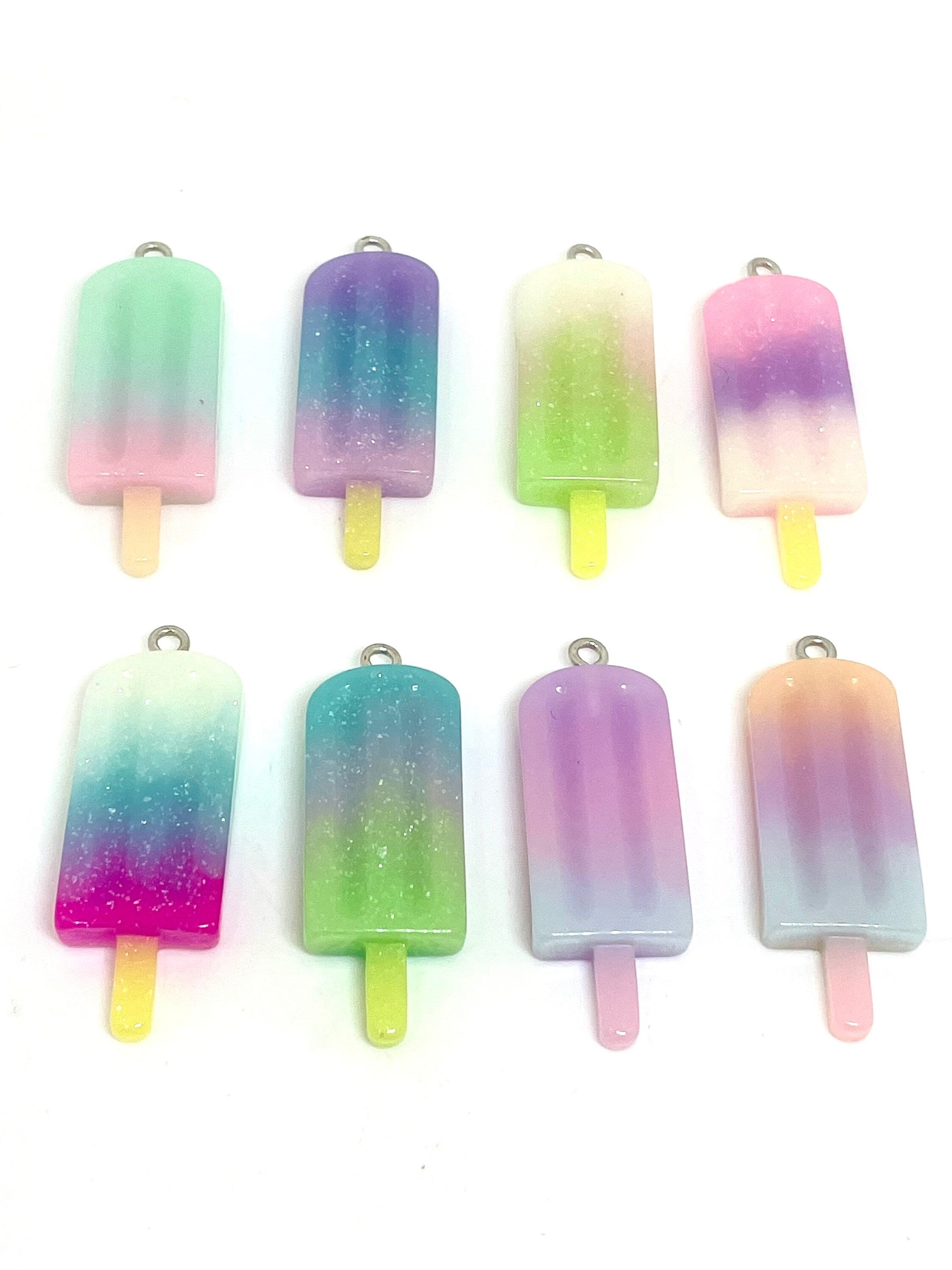 Kawaii Resin Popsicle Charms, Ice Cream Charms, Resin Pendants for Jewelry Making, Popsicle Pendant , Ice Cream Jewelry