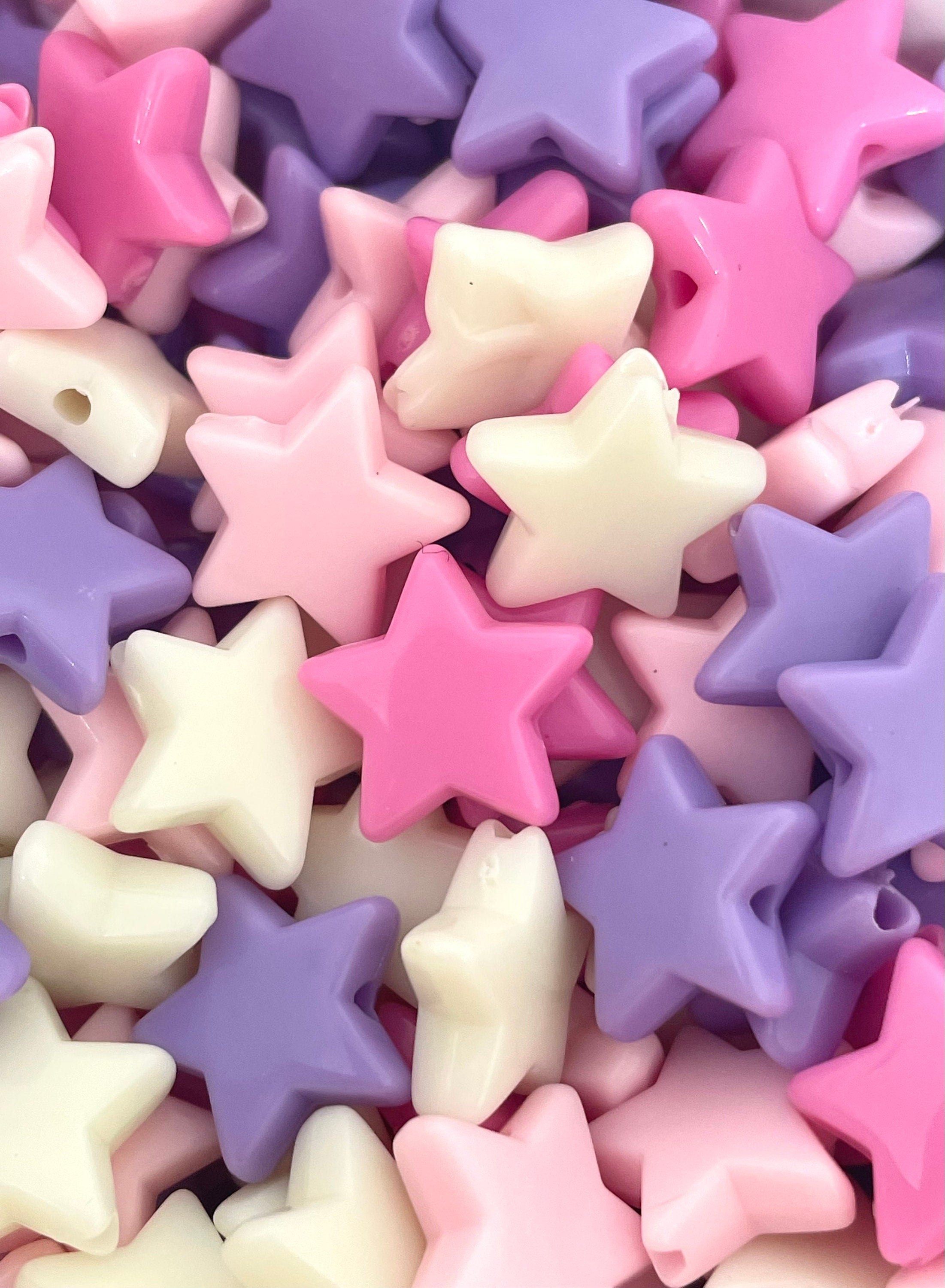 Cutie Star Bead Variety Pack for Jewelry Making, Star Shaped Beads, Pastel Star Beads for Bracelets, Necklaces, Bead Mix