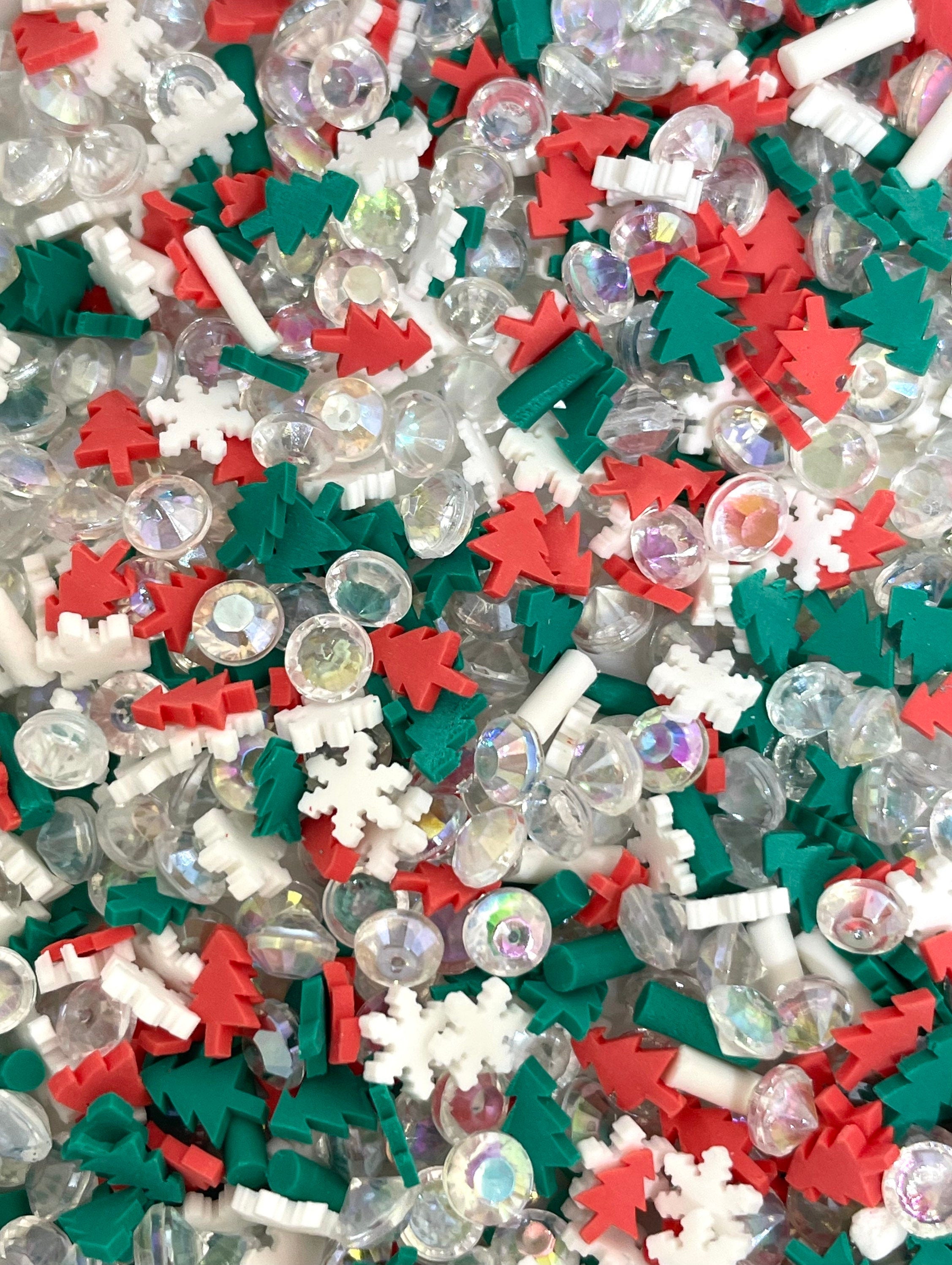 Christmas Sprinkle Mix for Slime, Nail Art, Xmas Decorations, Slime Mixers, Fake Sprinkles for Fake Food, Desserts