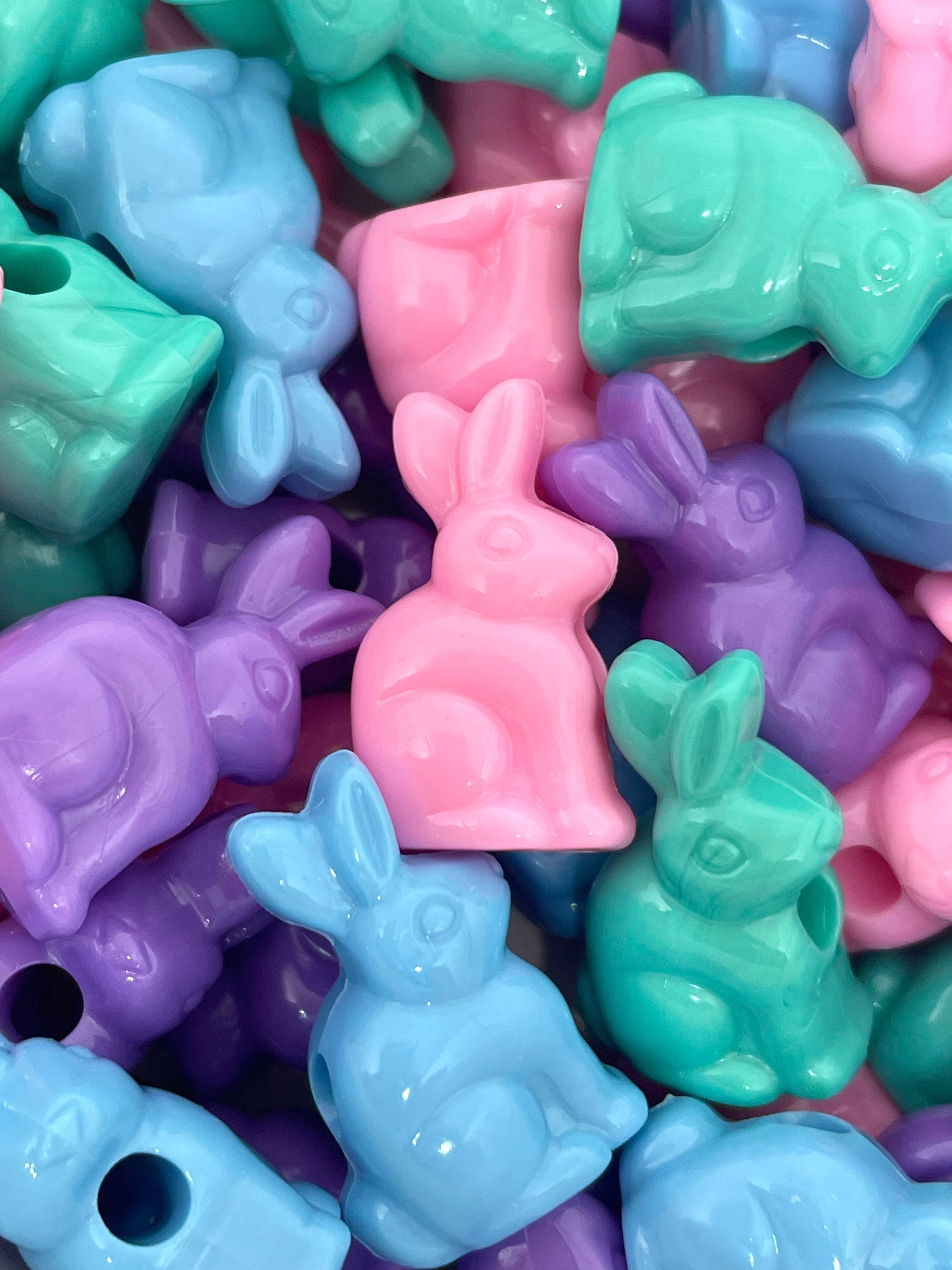 Pastel Rabbit Beads for Jewelry Making, Easter Bunny Beads for Necklace, Easter Beads, Candy Beads, Pastel Beads, Animal Charm