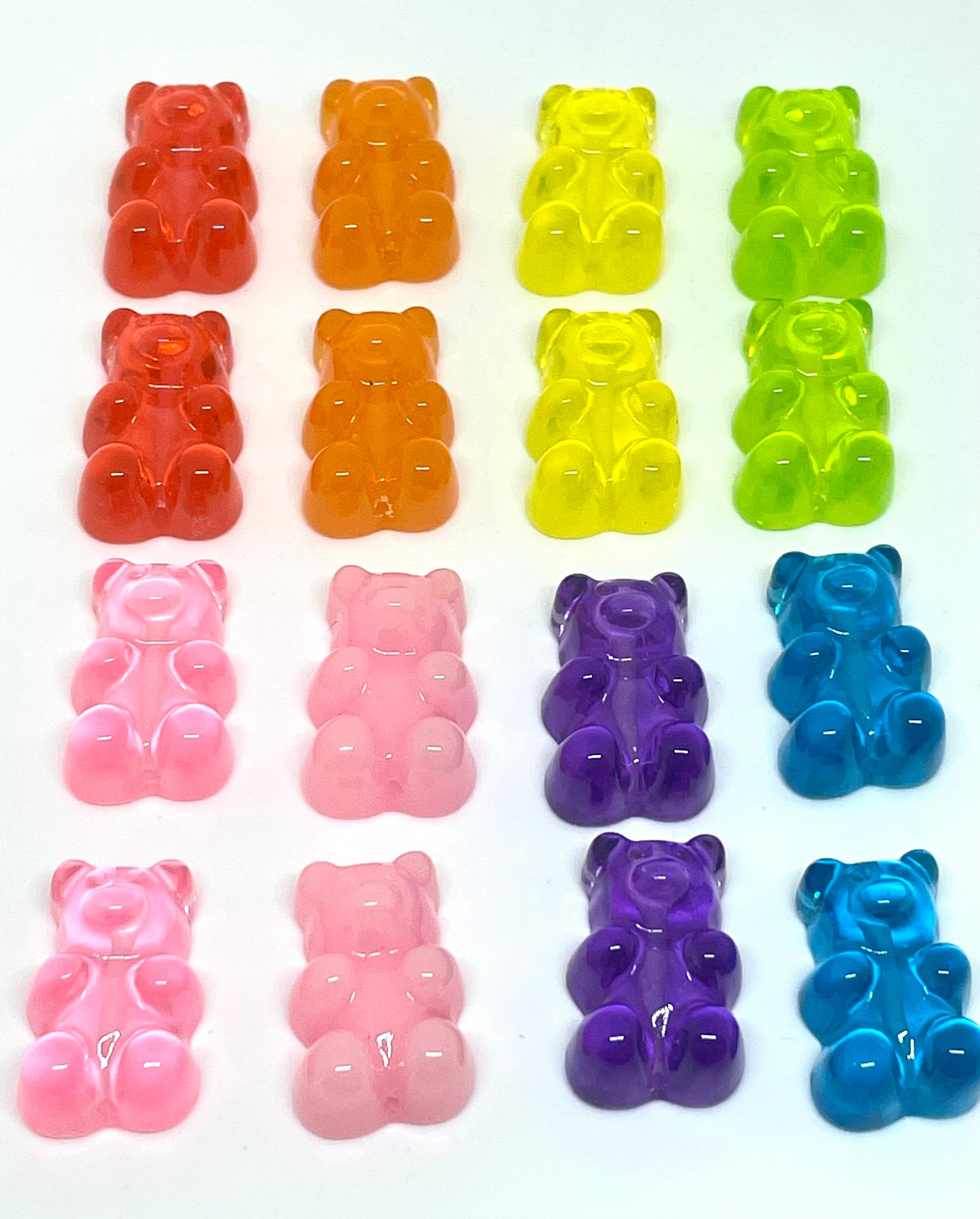 Fake Candy Gummy Bear Beads for Jewelry Making, Gummy Bear Charms for Earrings, Bear Beads for Necklace, Resin Gummy Bears, Animal Beads