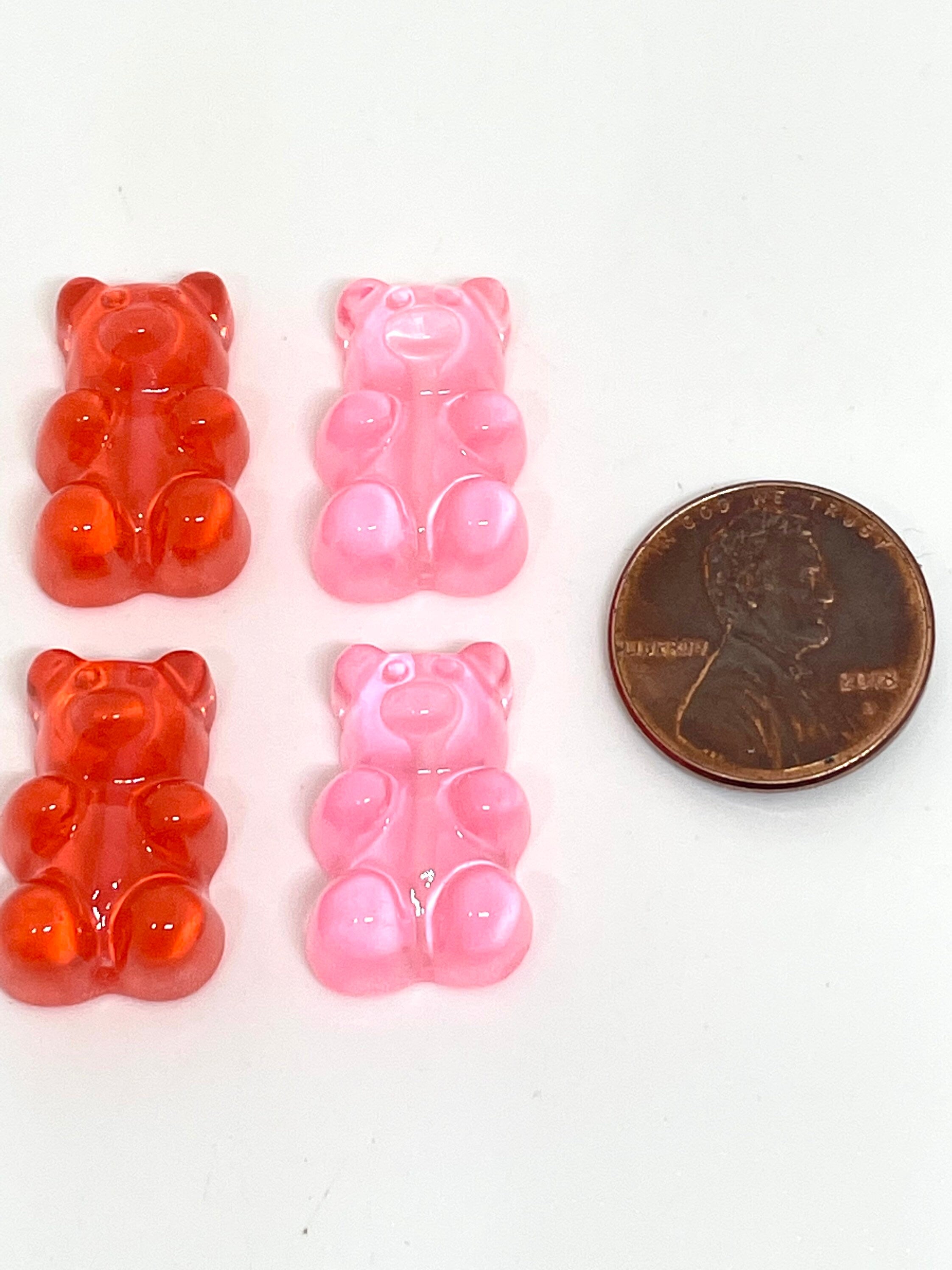 Fake Candy Gummy Bear Beads for Jewelry Making, Gummy Bear Charms for Earrings, Bear Beads for Necklace, Resin Gummy Bears, Animal Beads