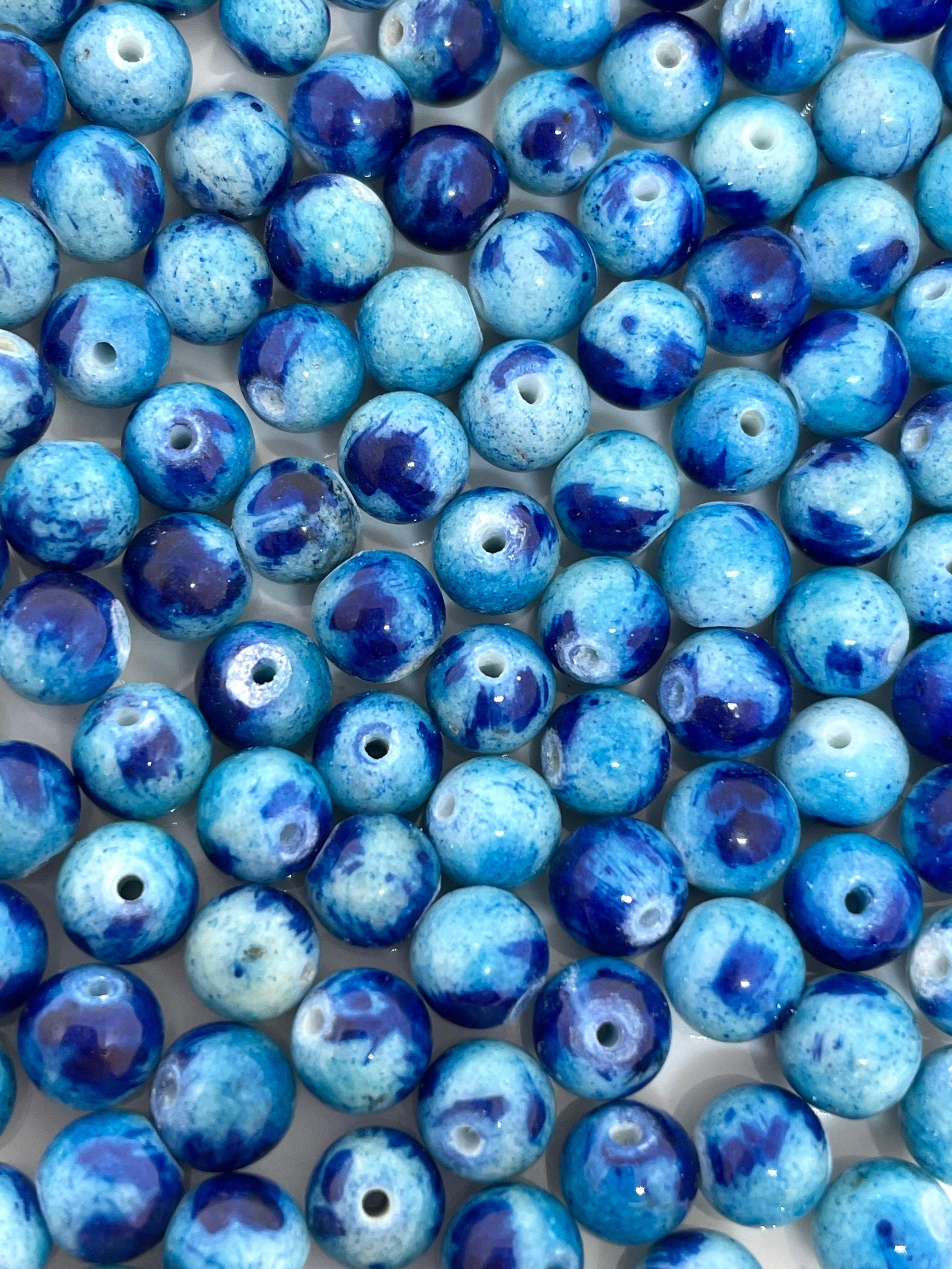 6mm Bright Blue Jade Beads