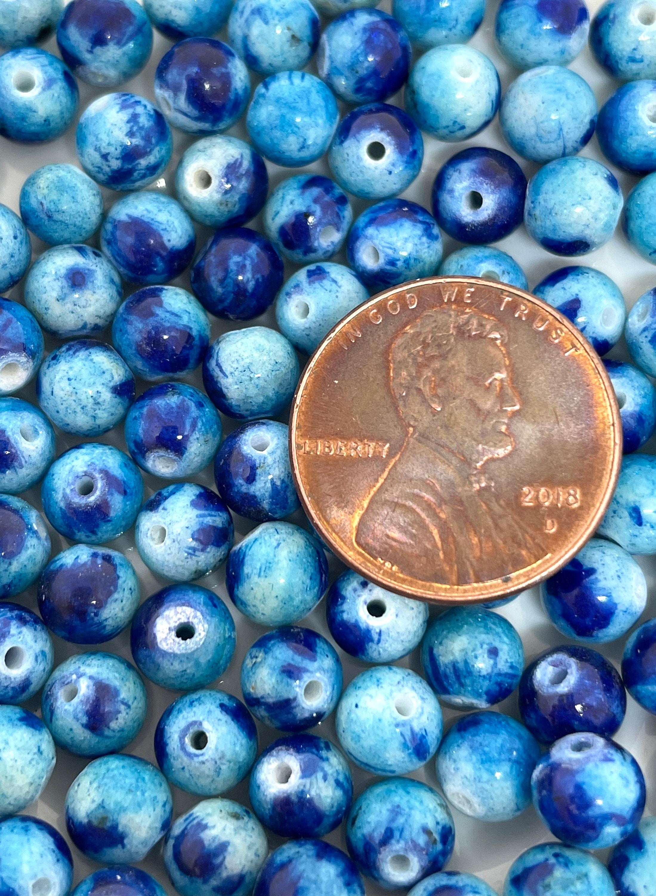 6mm Bright Blue Jade Beads