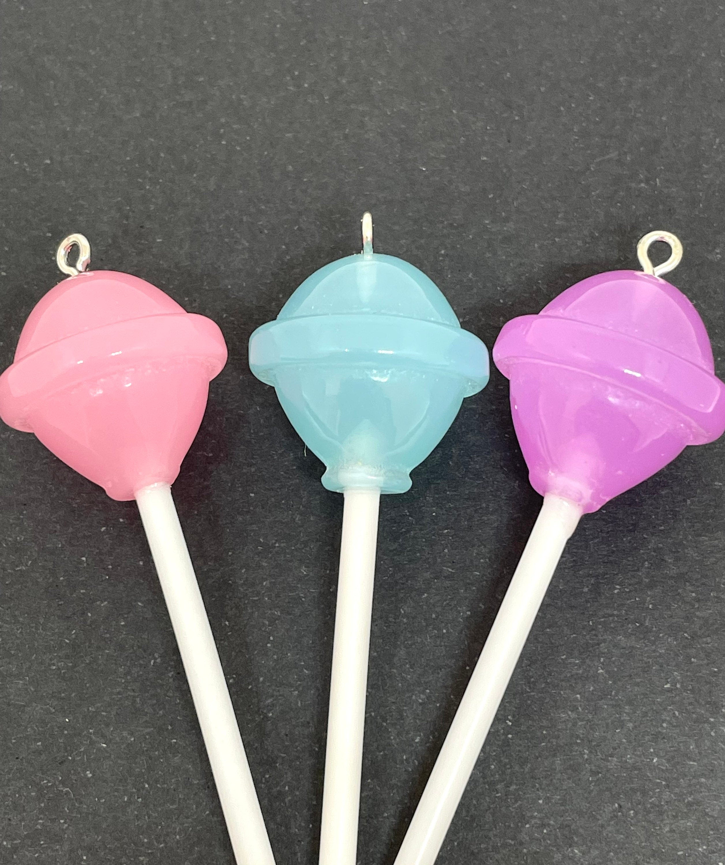 Pastel Full Size Lollipop Candy Charms, Lollipop Jewelry, Candy Jewelry, Fake Food, Pastel Charms for Jewelry Making