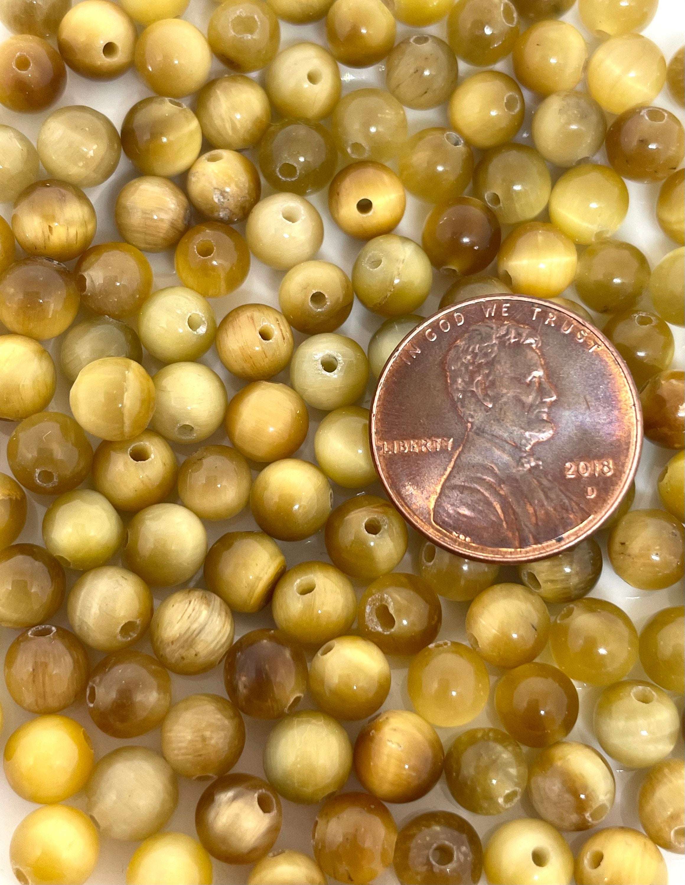 6mm Gold Tiger Eye Agate Beads