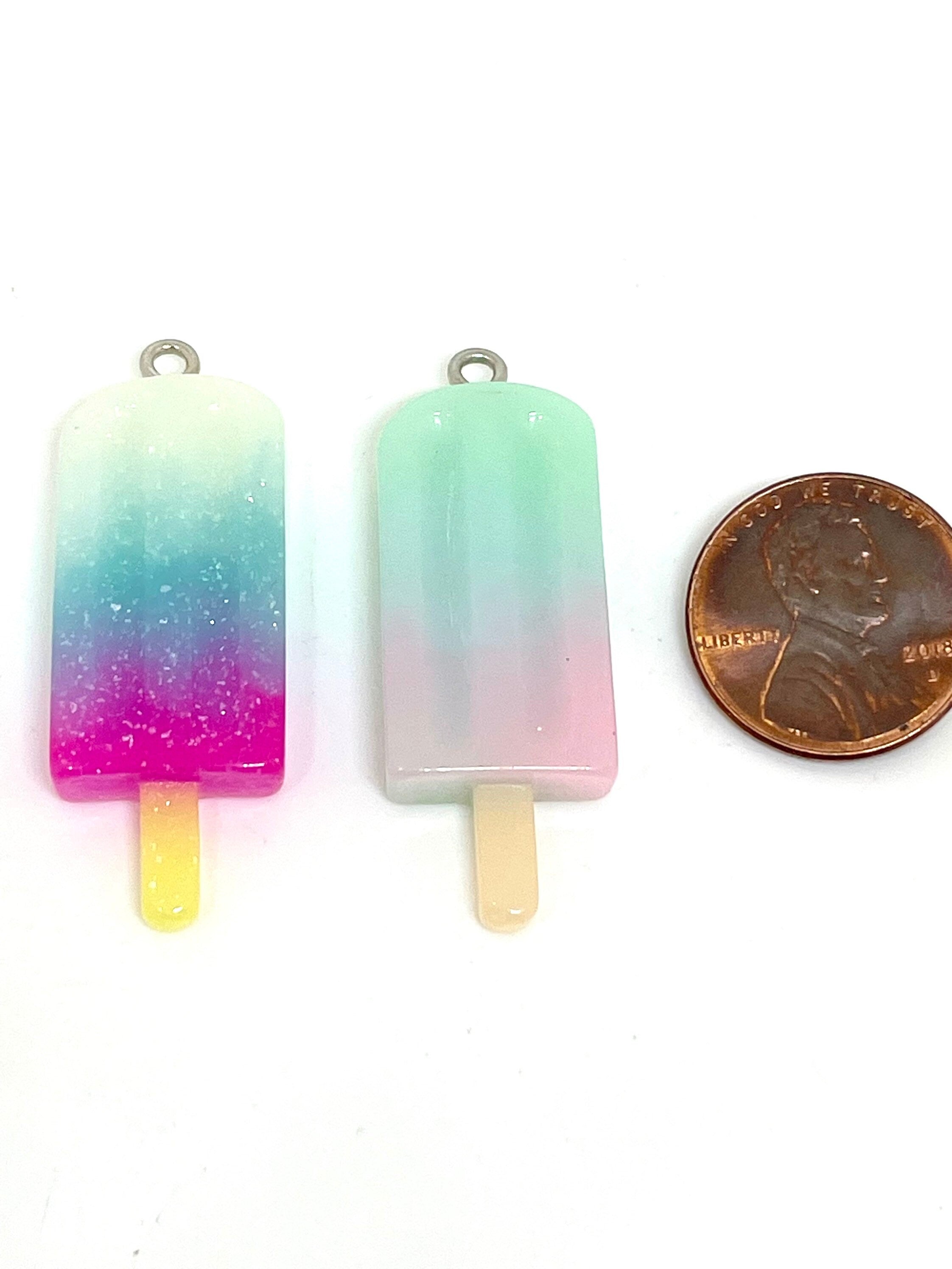 Kawaii Resin Popsicle Charms, Ice Cream Charms, Resin Pendants for Jewelry Making, Popsicle Pendant , Ice Cream Jewelry