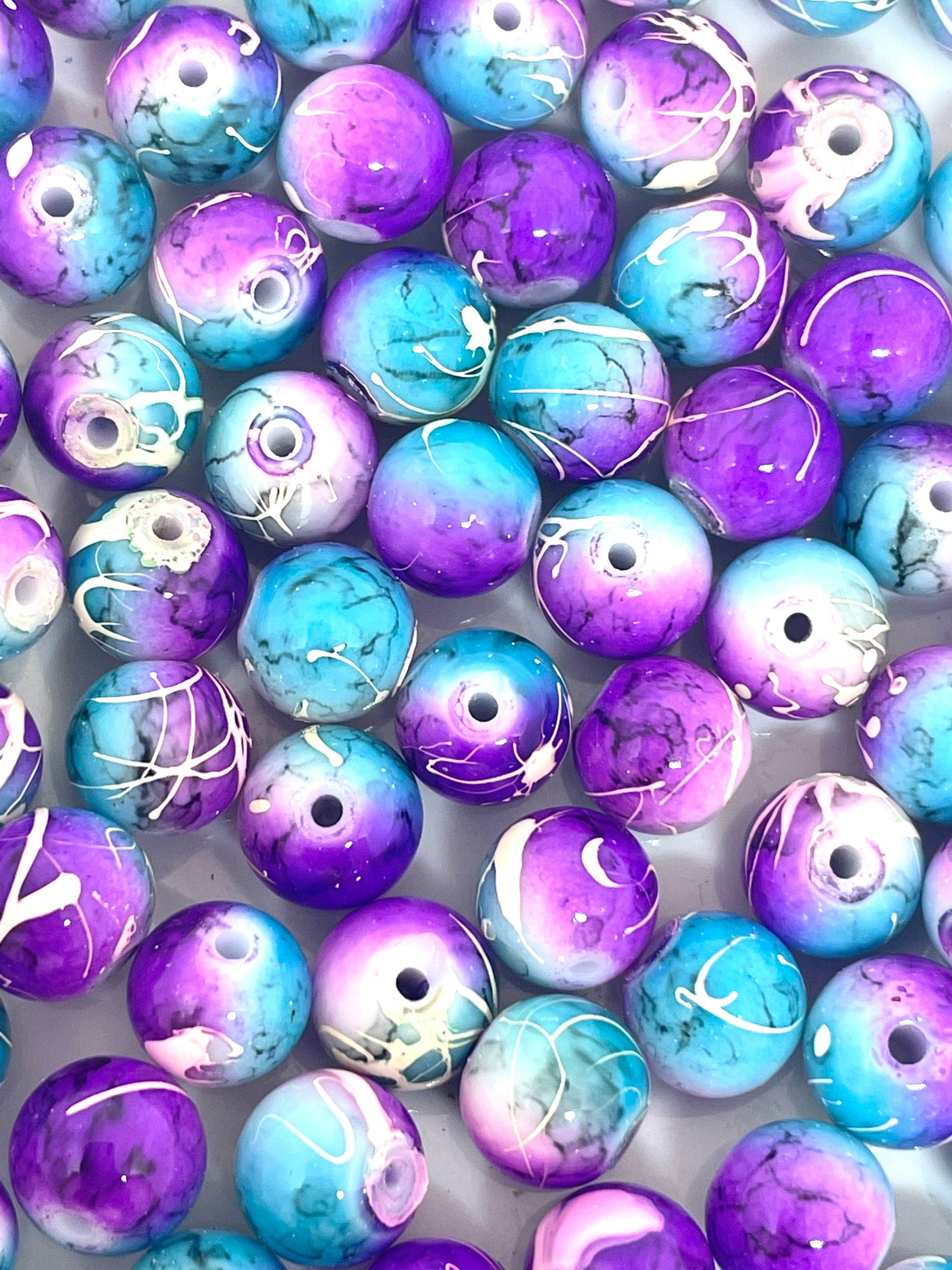 8mm Glass Mermaid Beads