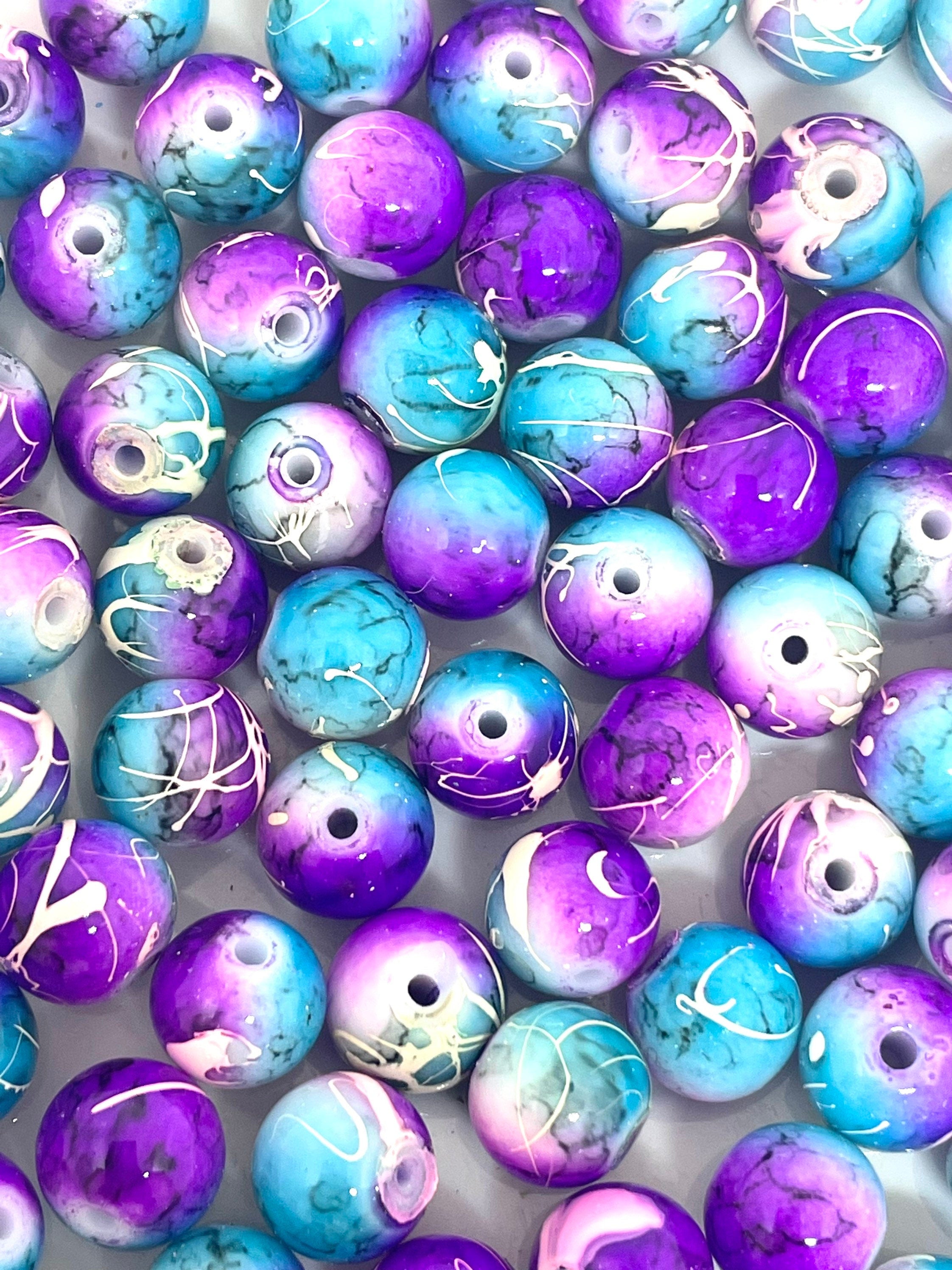 8mm Glass Mermaid Beads