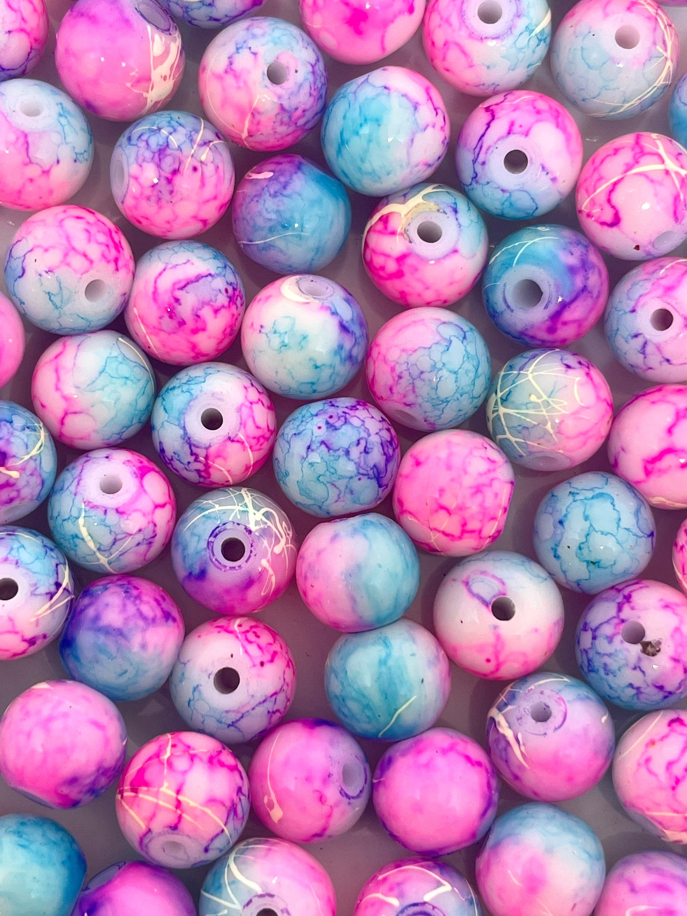 8mm Glass Sunset Beads