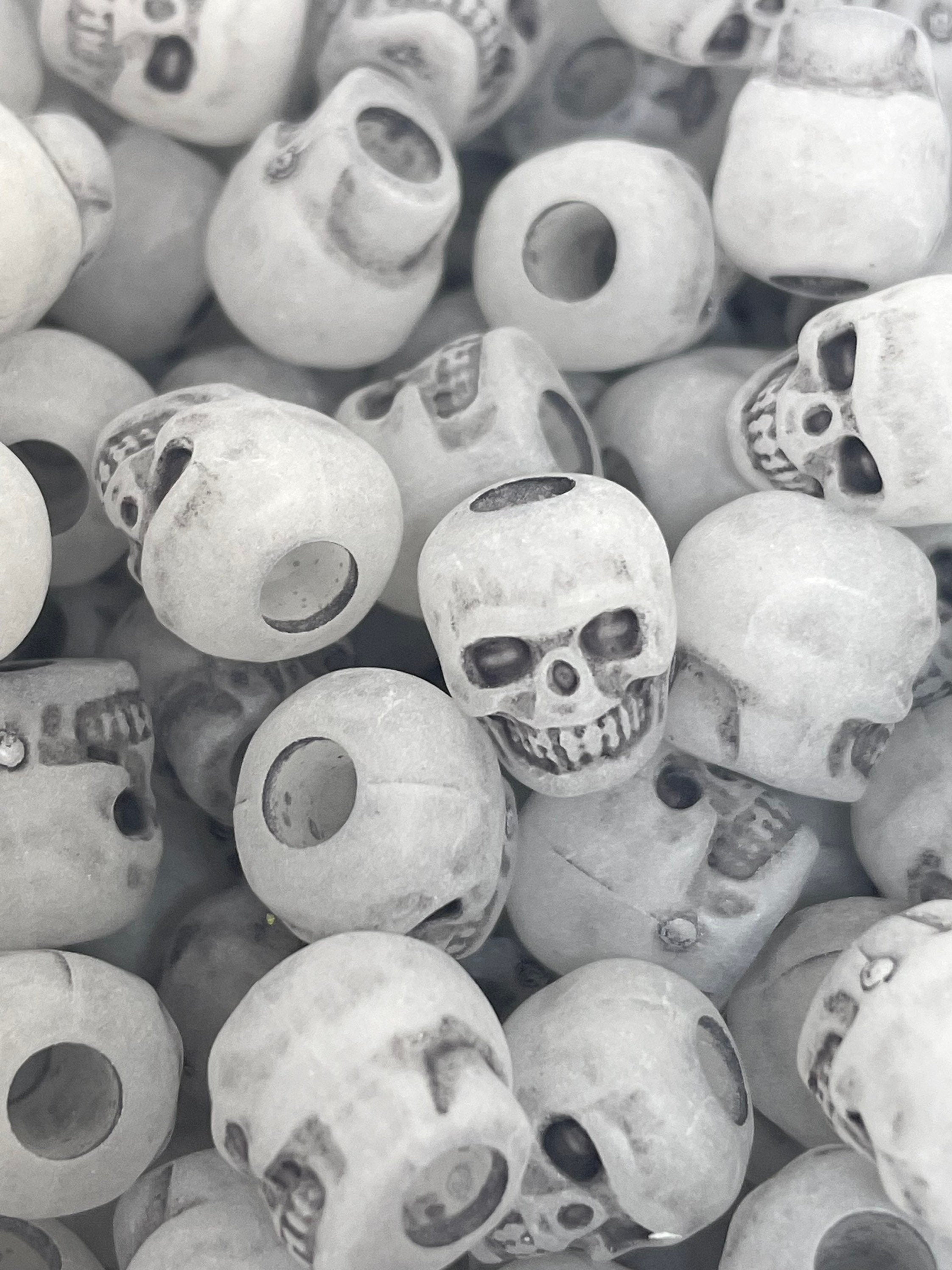 Creepy Skull Beads for Halloween, Creepy Beads, Skeleton Beads, Day of the Dead Beads, Dia De Los Muertos beads for jewelry, Halloween Beads