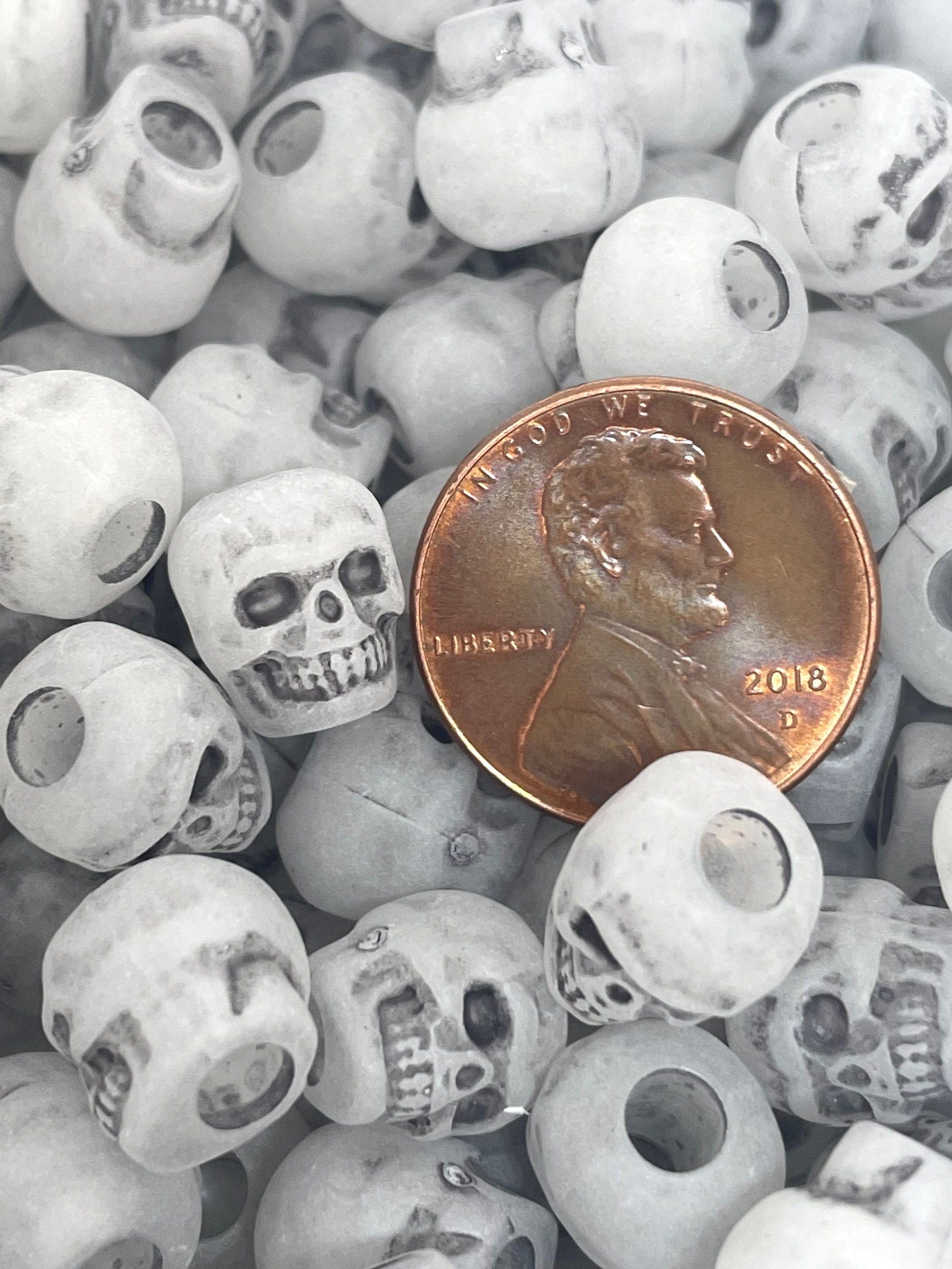 Creepy Skull Beads for Halloween, Creepy Beads, Skeleton Beads, Day of the Dead Beads, Dia De Los Muertos beads for jewelry, Halloween Beads