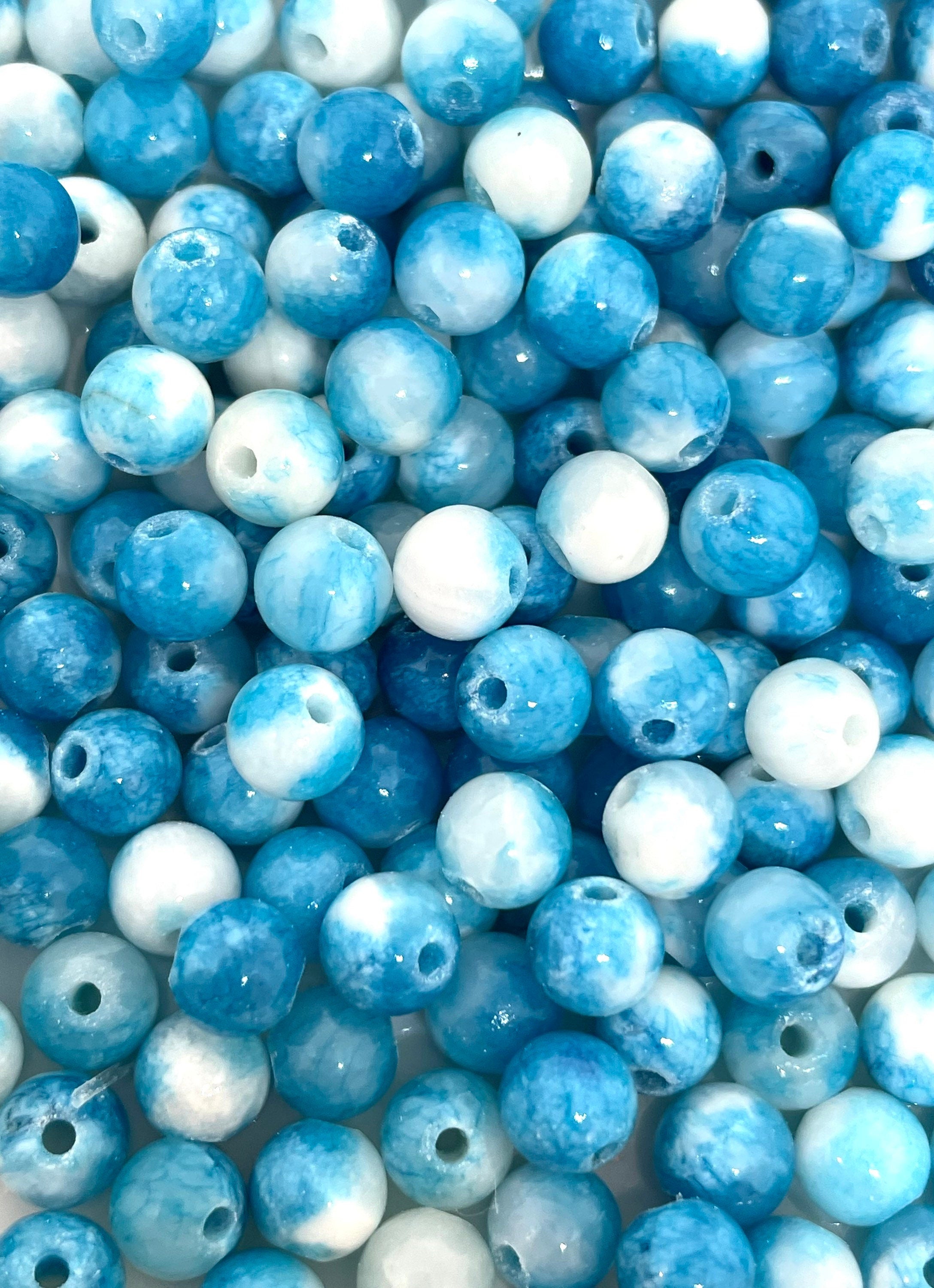 6mm Blue Sky and Cloud Beads
