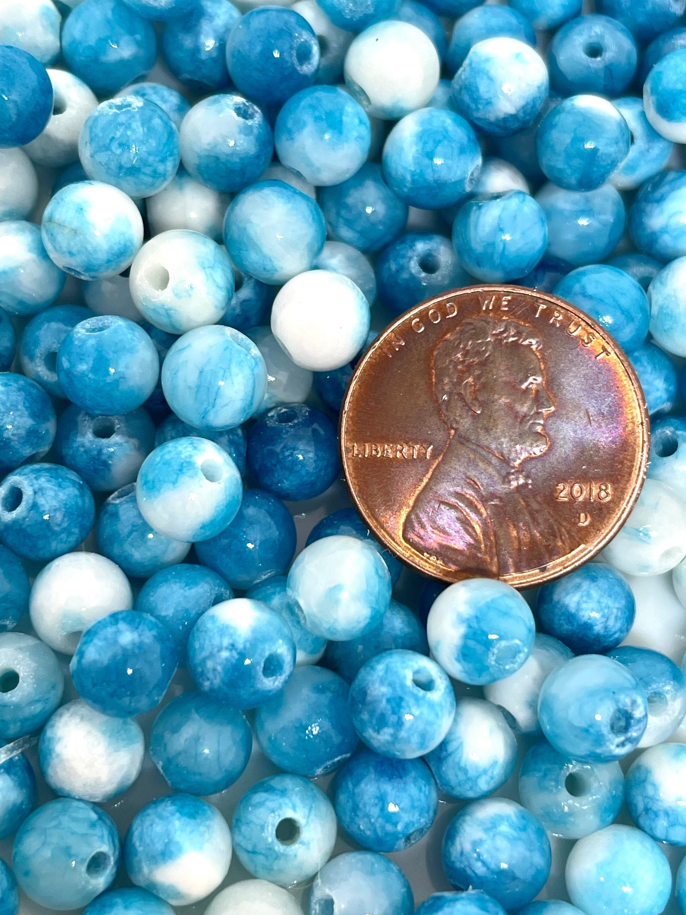 6mm Blue Sky and Cloud Beads