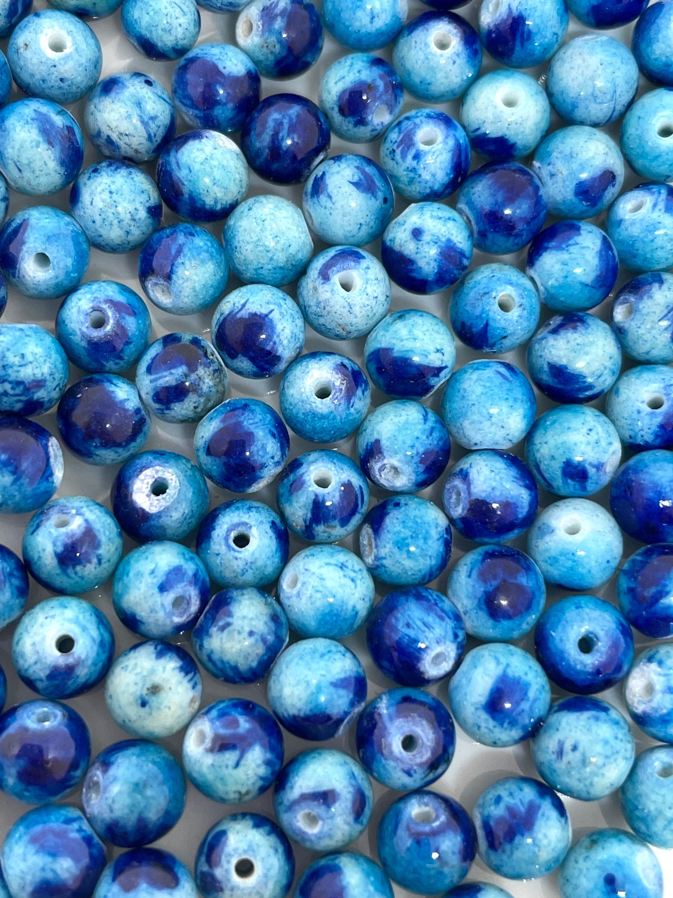 6mm Bright Blue Jade Beads