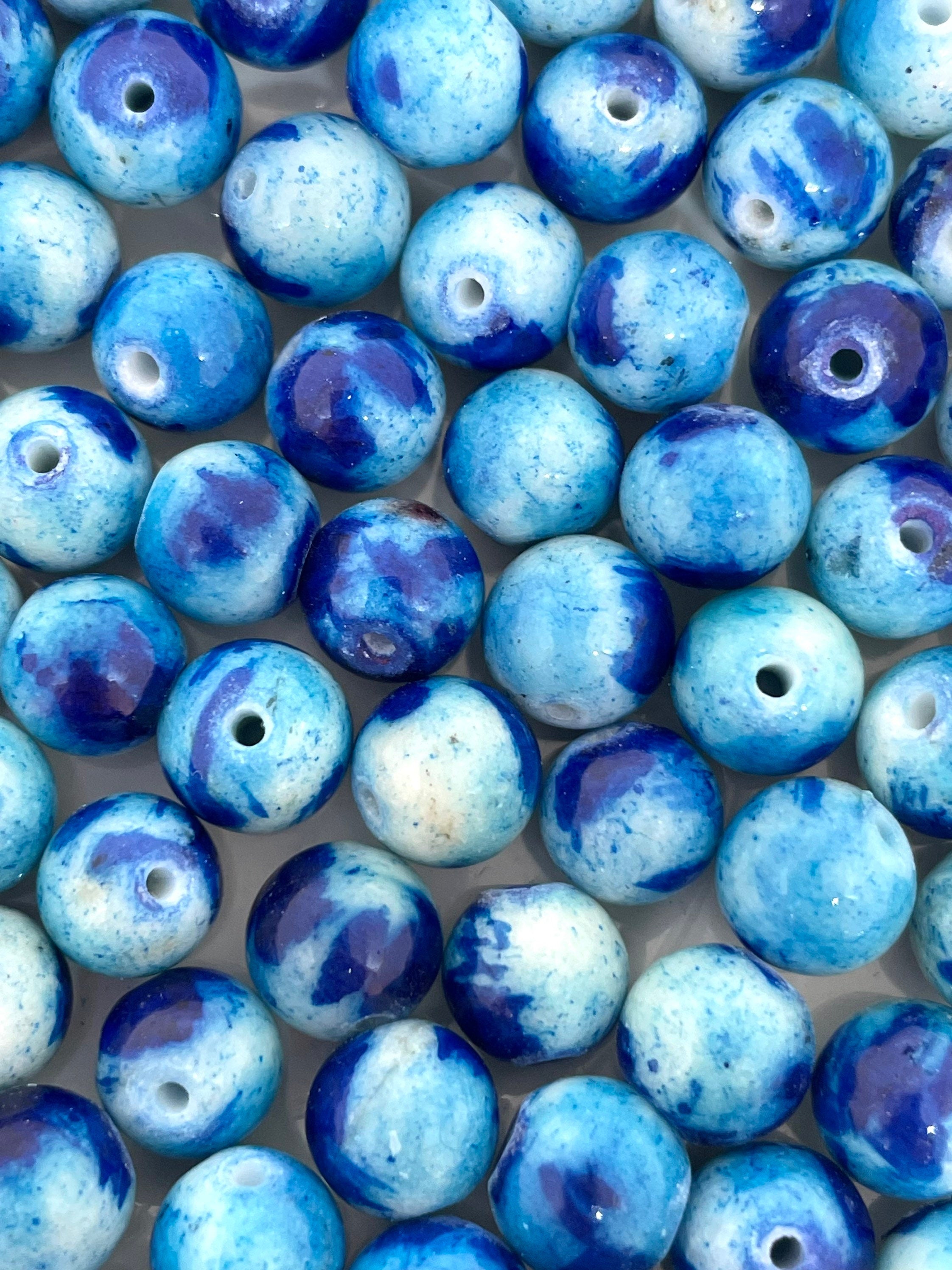 8mm Bright Blue Jade Beads