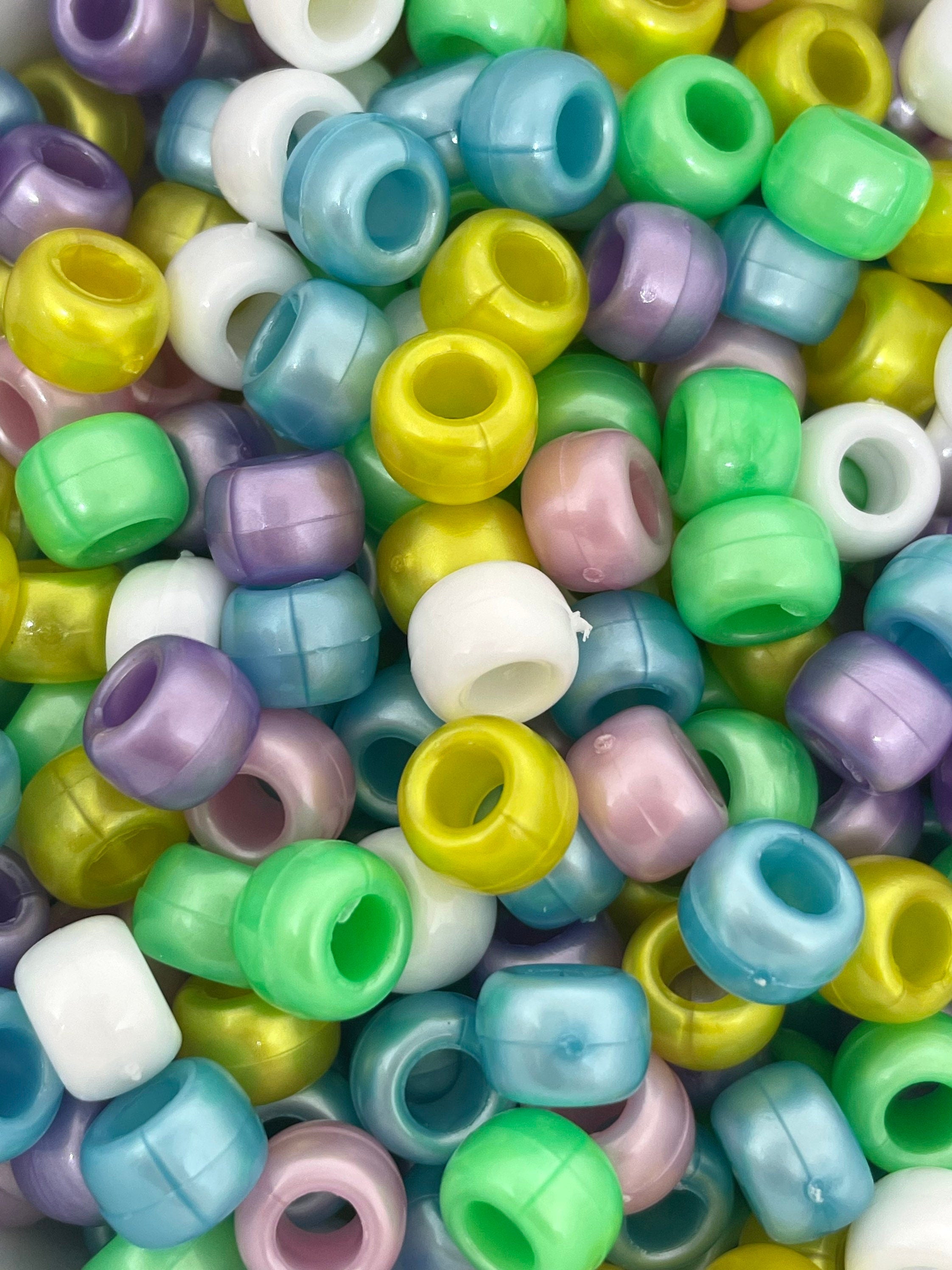 Pastel Easter Beads for Kandi Bracelet, Pony Beads, Barrel Beads for Jewelry Making, Easter Jewelry, Easter Basket, Bulk Beads