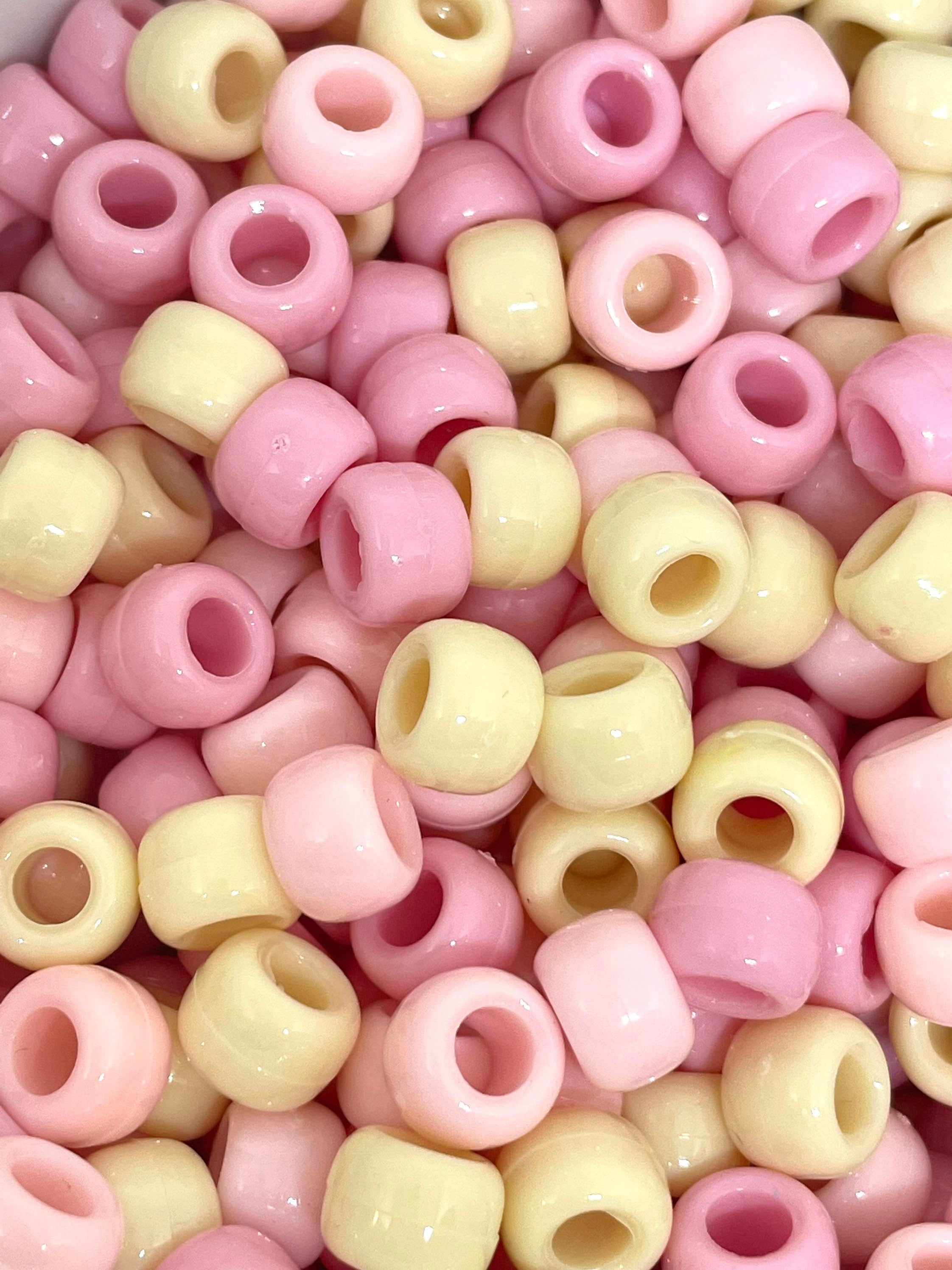 Pastel Tea Beads, Rose Theme Beads for Jewelry Making, Lolita Kandi Beads, Fairy Kei Pony Beads for Bracelet, Jewelry, Dolly Kei Jewelry