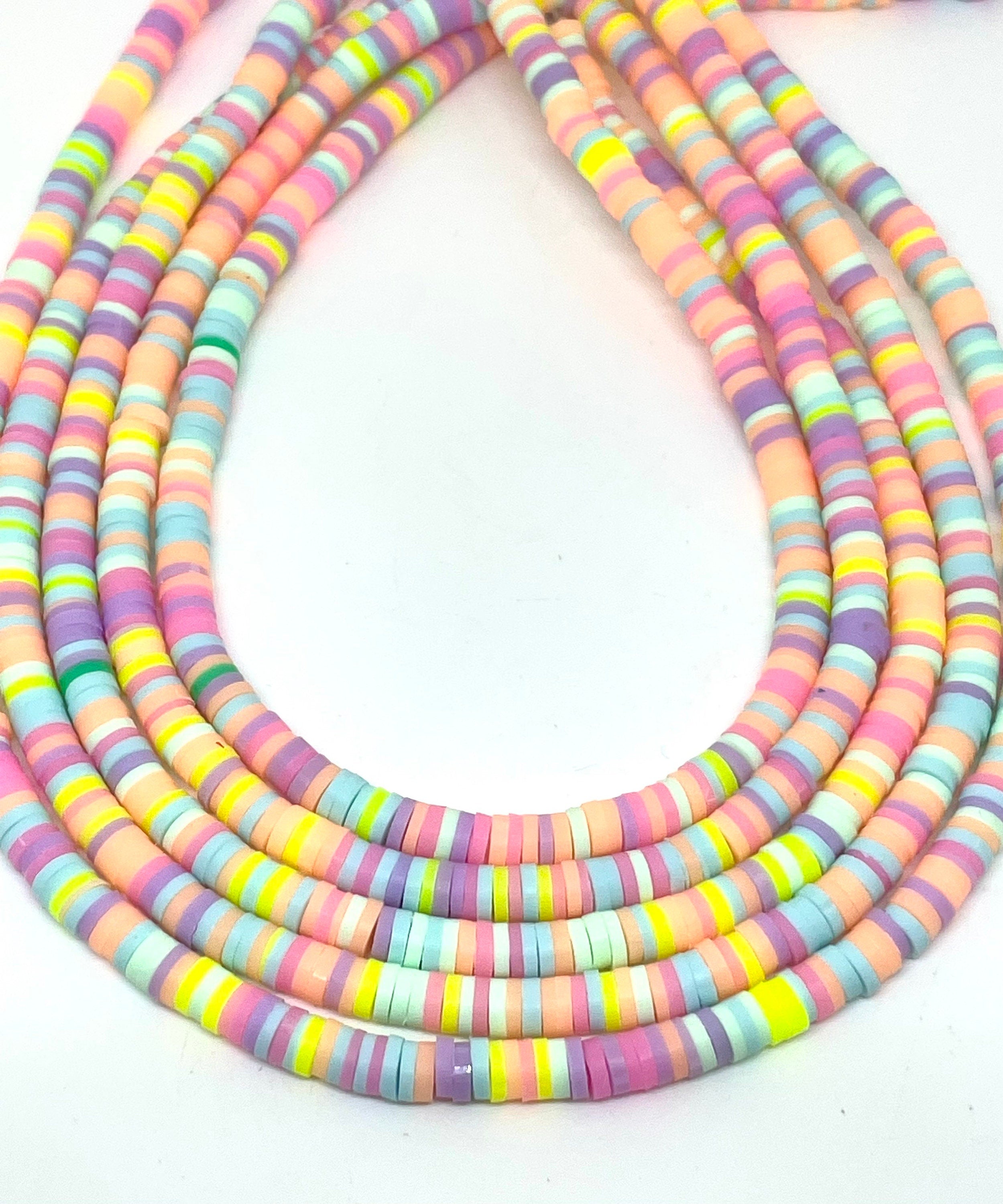 Mini Tropical Pastel Heishi Beads, Tiny Beads for Jewelry Making, Heishi Necklace, Pastel Beads, Easter Beads, Easter Jewelry