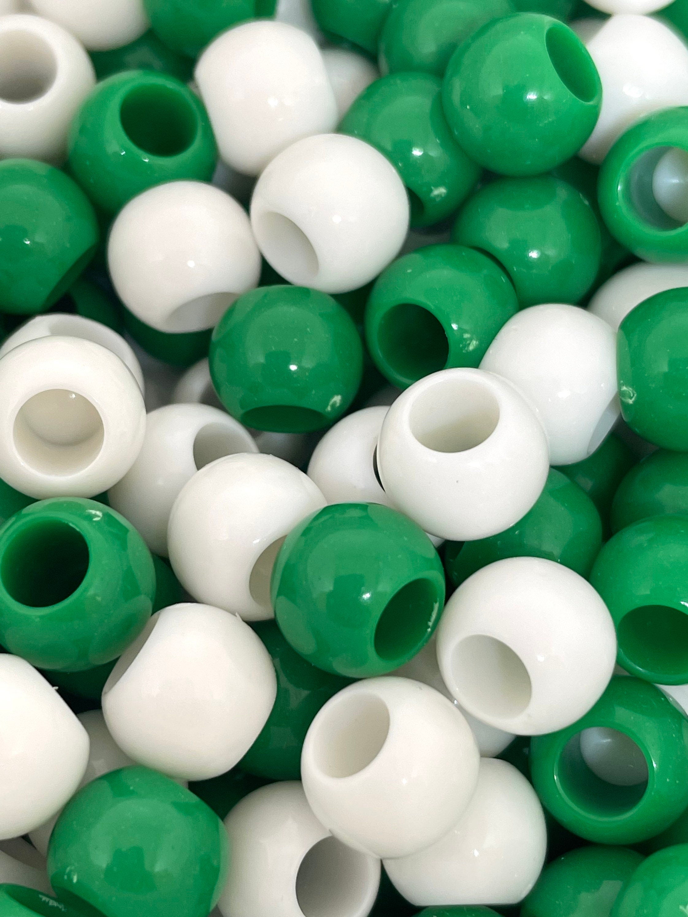 St. Patrick's Day Beads for Jewelry Making, Hair Beads, Braid Beads, Green Beads, Saint Patrick's Day Jewelry