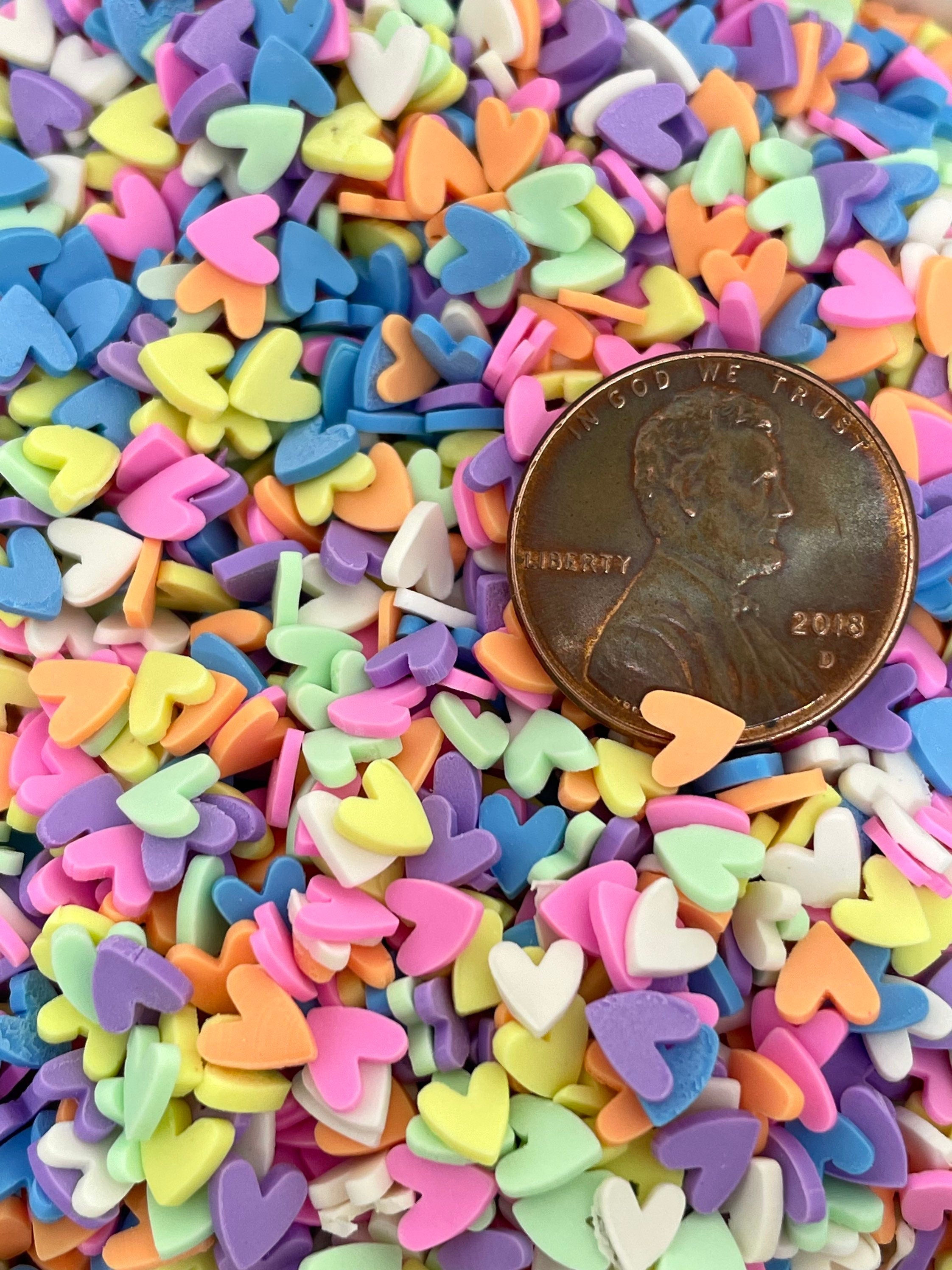Bright Heart Fake Sprinkles Mix for Resin, Nail Art, Jewelry Making, Faux Sprinkles, Heart Shaped Confetti