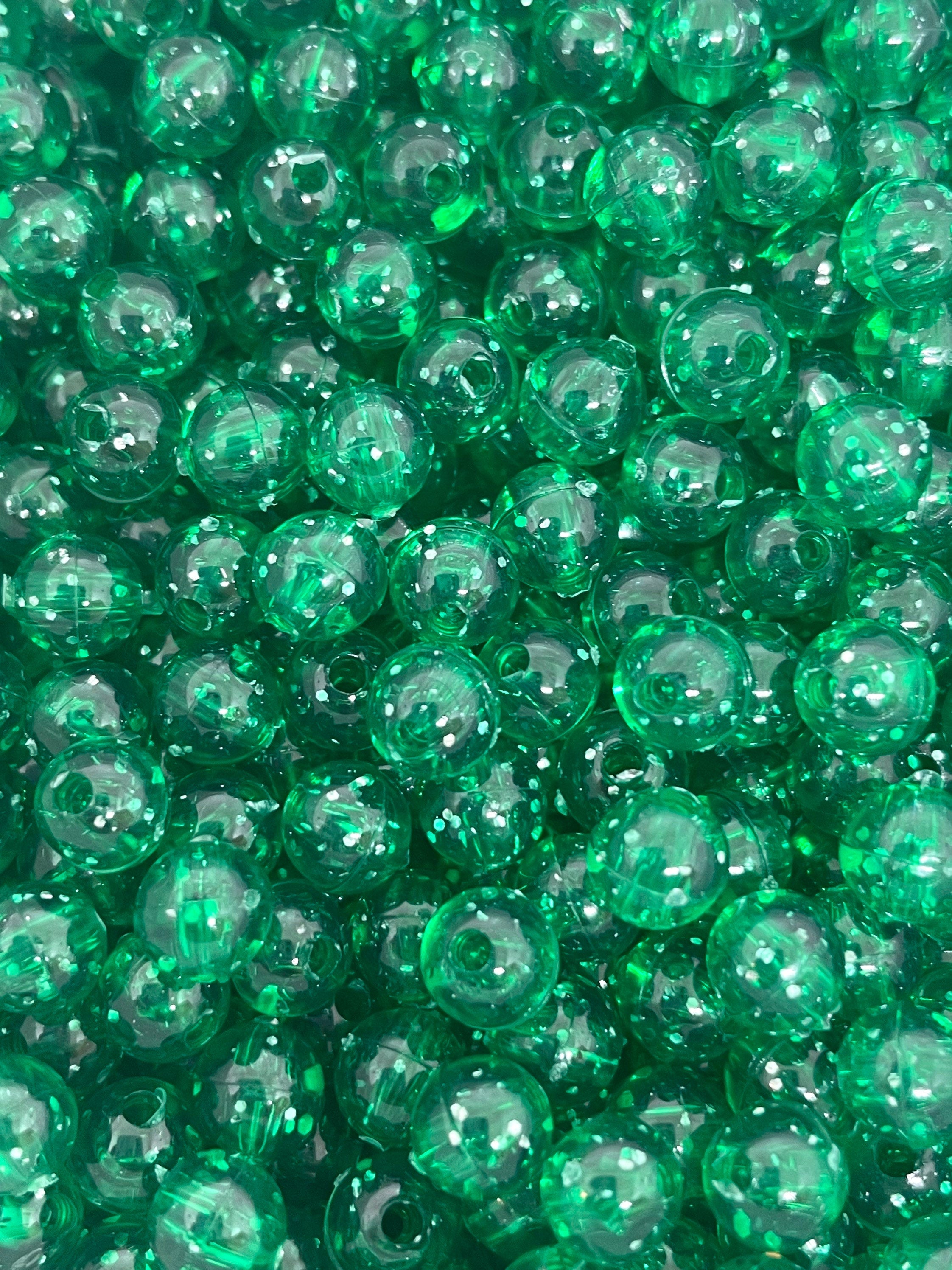 6mm Green Emerald Beads