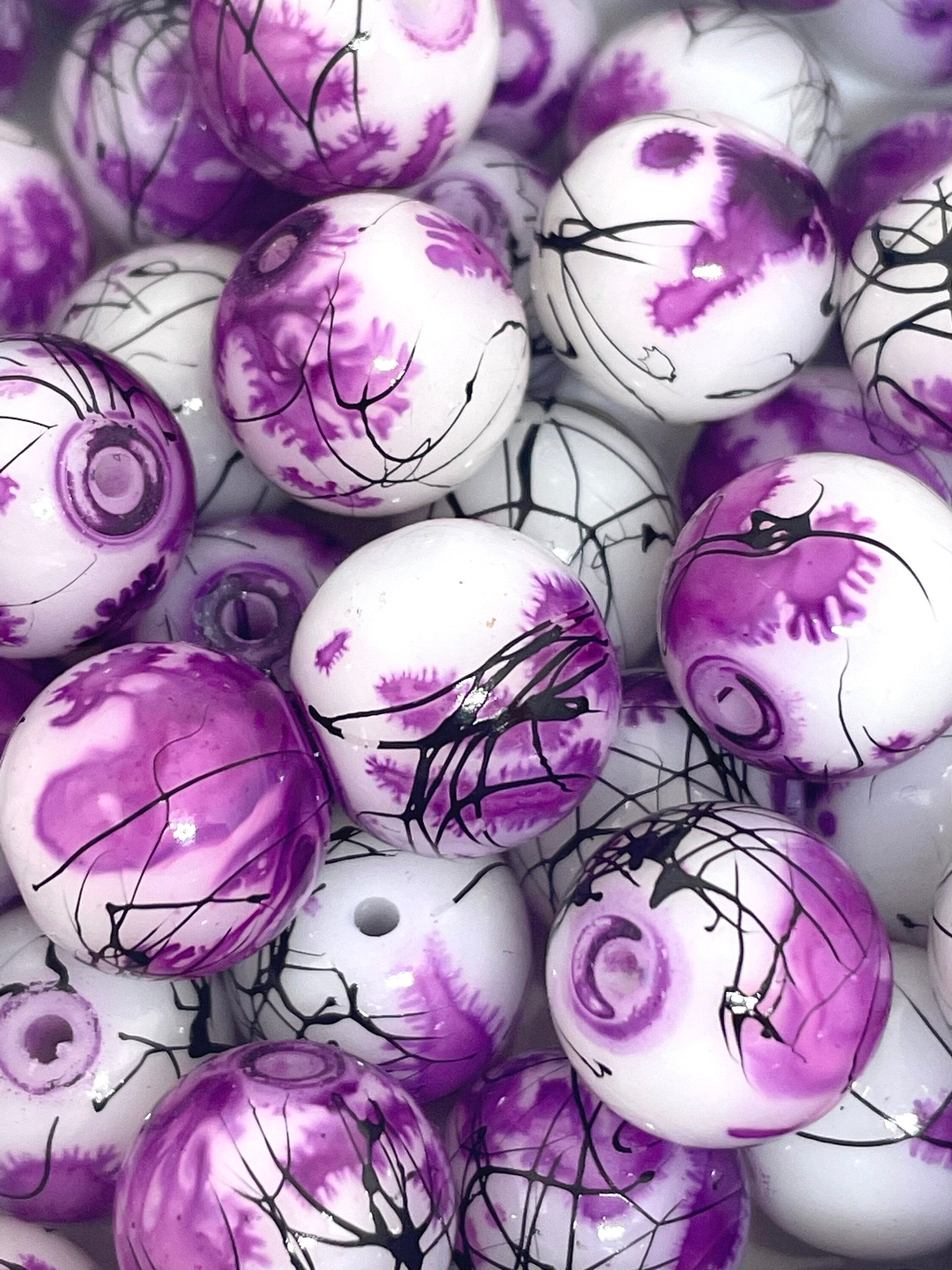 Stunning Purple Beads, Glass Beads for Chunky Jewelry, 12mm Chunky Beads, Lavender Beads, Elegant Beads for Jewelry Making
