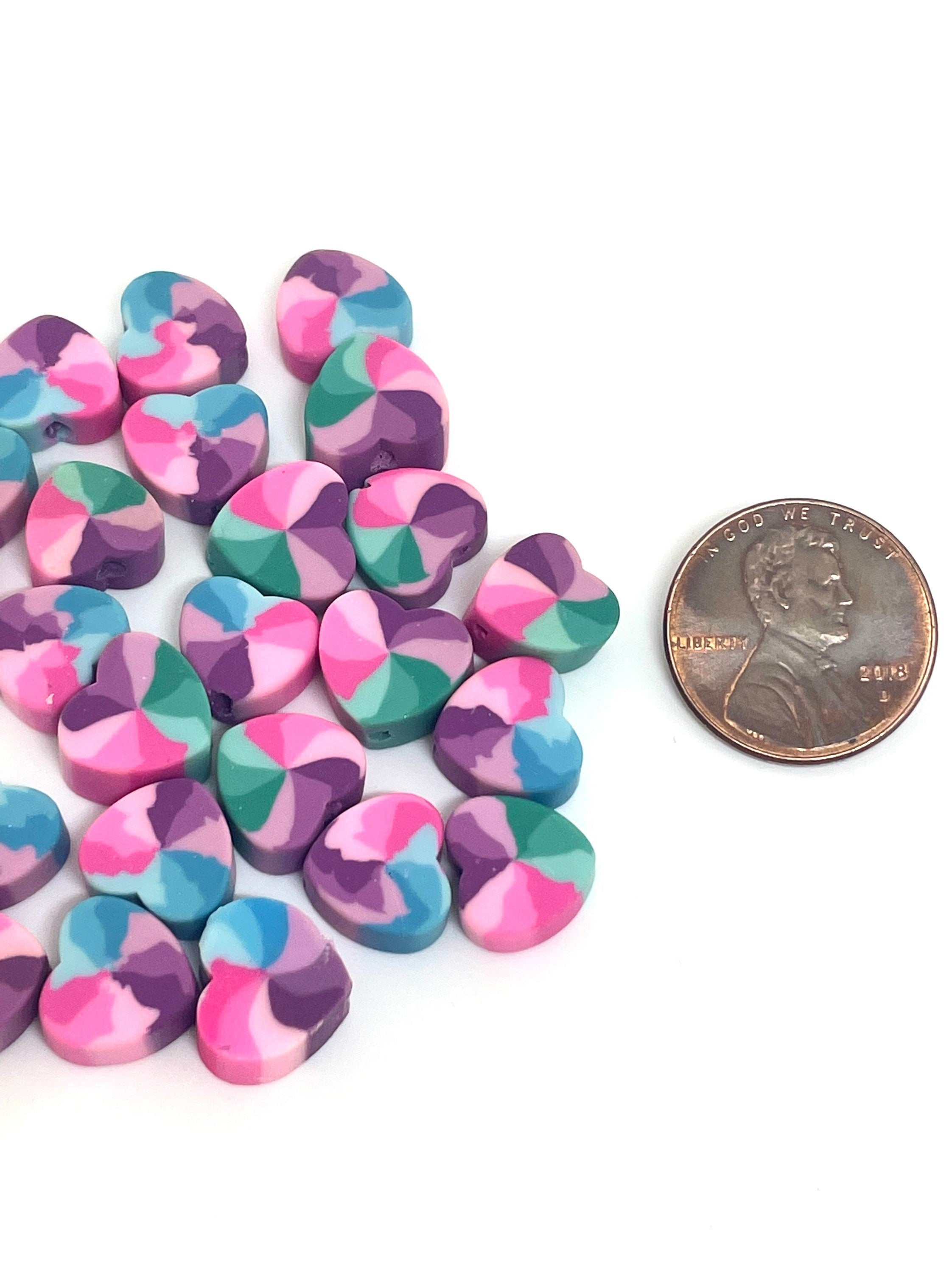 Mermaid Heart Beads, Polymer Clay Beads for Jewelry Making, Mermaid Jewelry, Mermaid Themed, Unicorn Beads