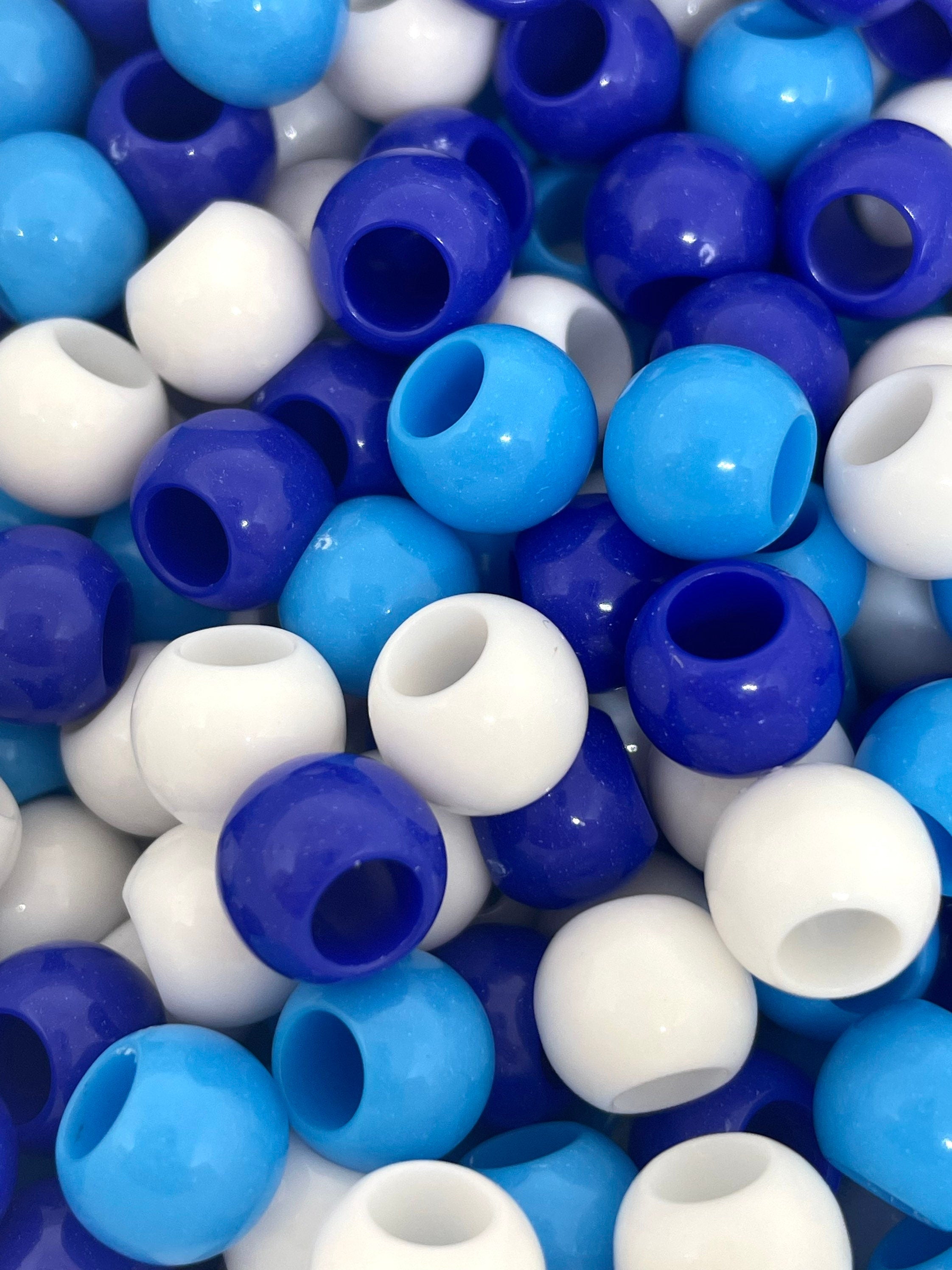 Ocean Blue Bead Assortment for Bracelet, Hair Beads, Necklace, Braid Beads, Dred Beads, Blue Themed Beads for Party
