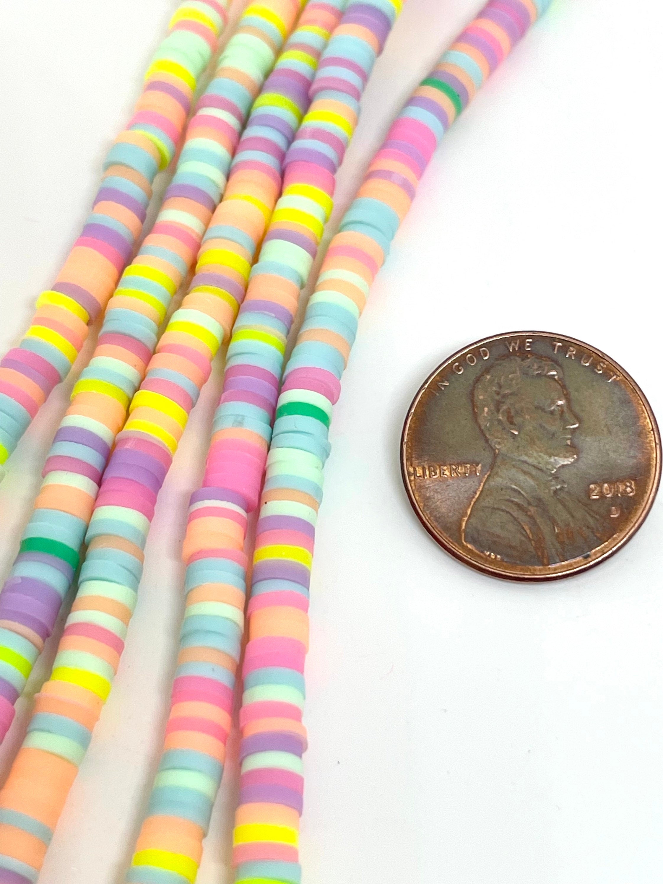 Mini Tropical Pastel Heishi Beads, Tiny Beads for Jewelry Making, Heishi Necklace, Pastel Beads, Easter Beads, Easter Jewelry