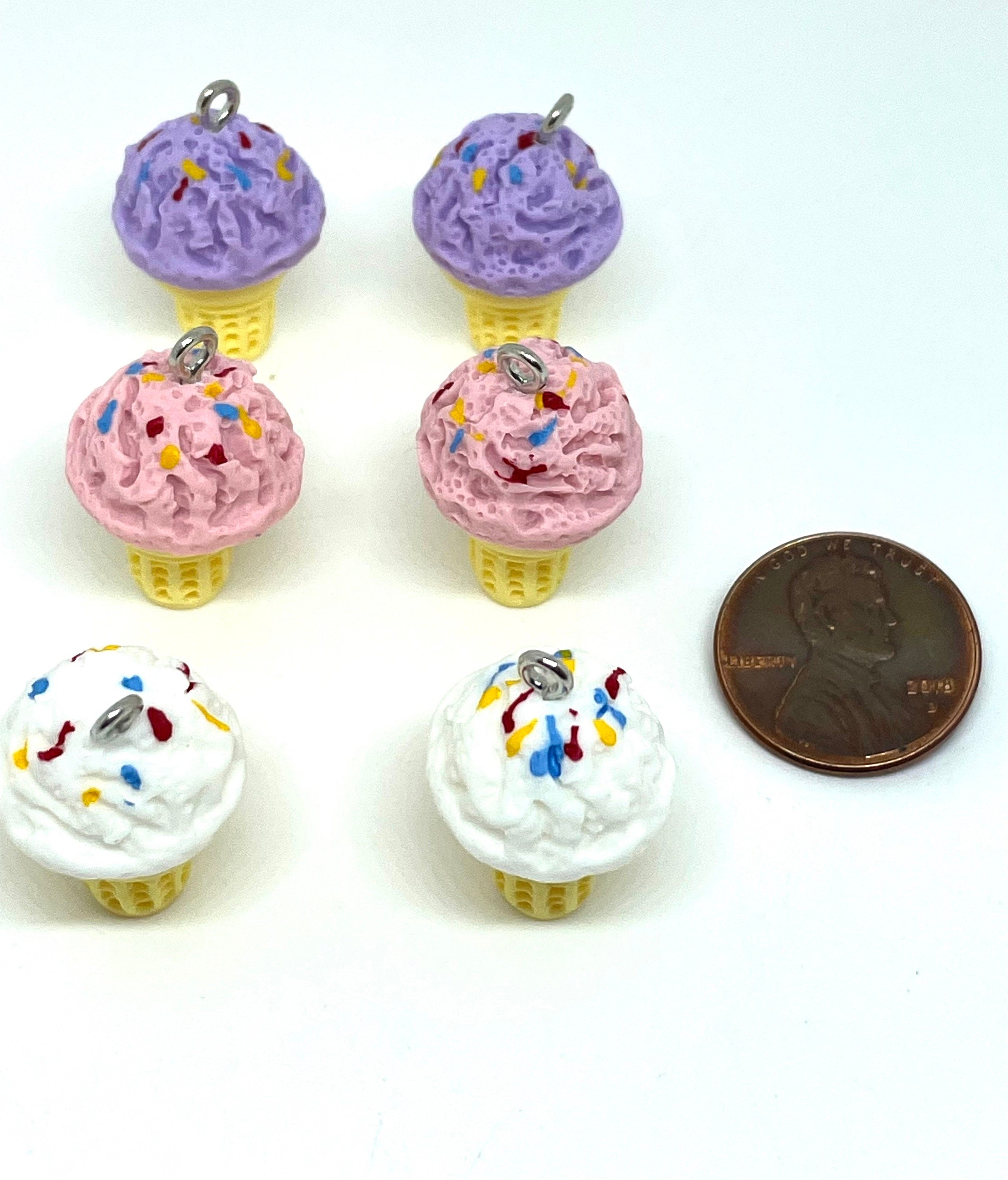 Cute 3D Ice Cream Charm, Ice Cream Jewelry, Food Jewelry, Food Charms, Fake Food Necklace