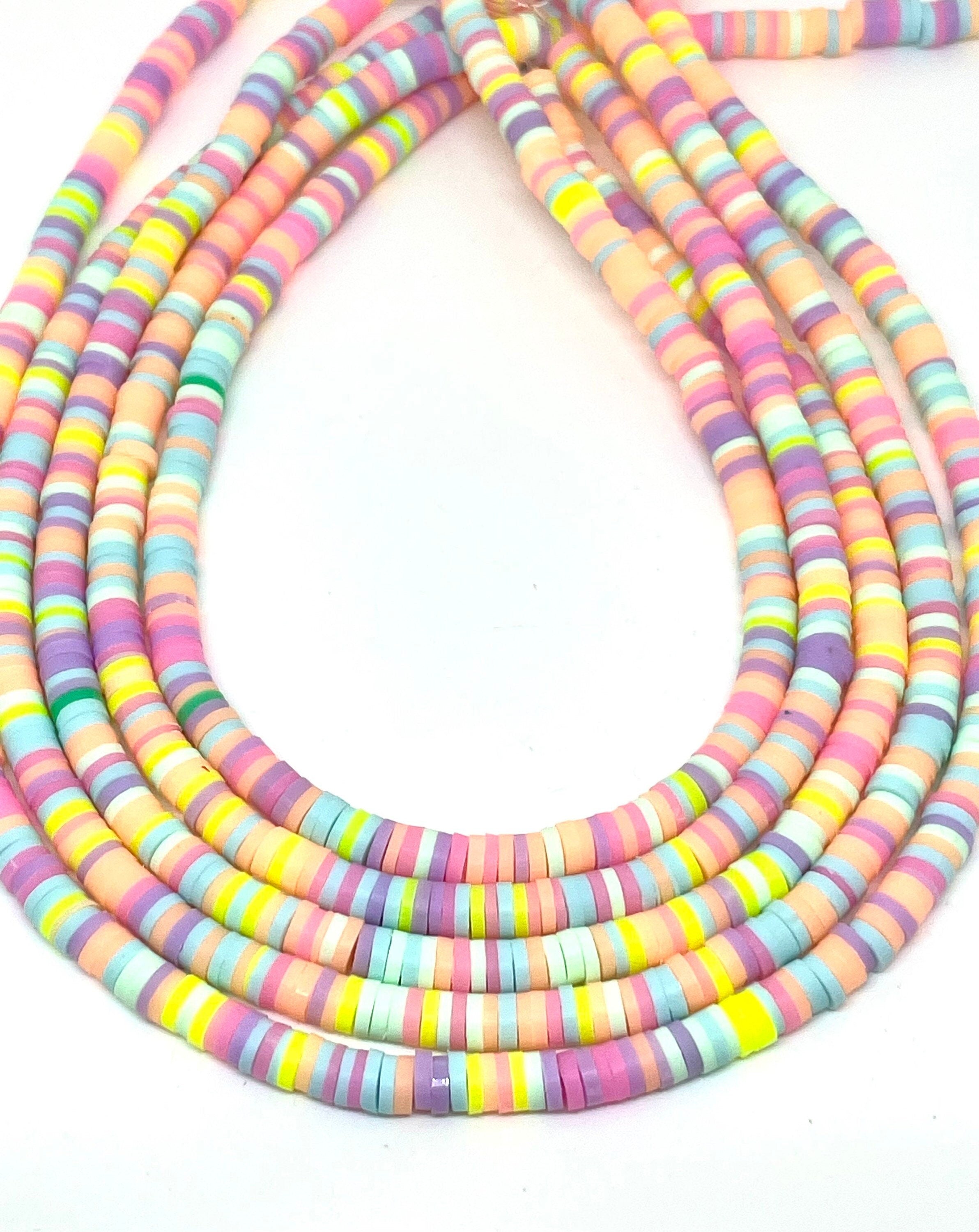 Mini Tropical Pastel Heishi Beads, Tiny Beads for Jewelry Making, Heishi Necklace, Pastel Beads, Easter Beads, Easter Jewelry