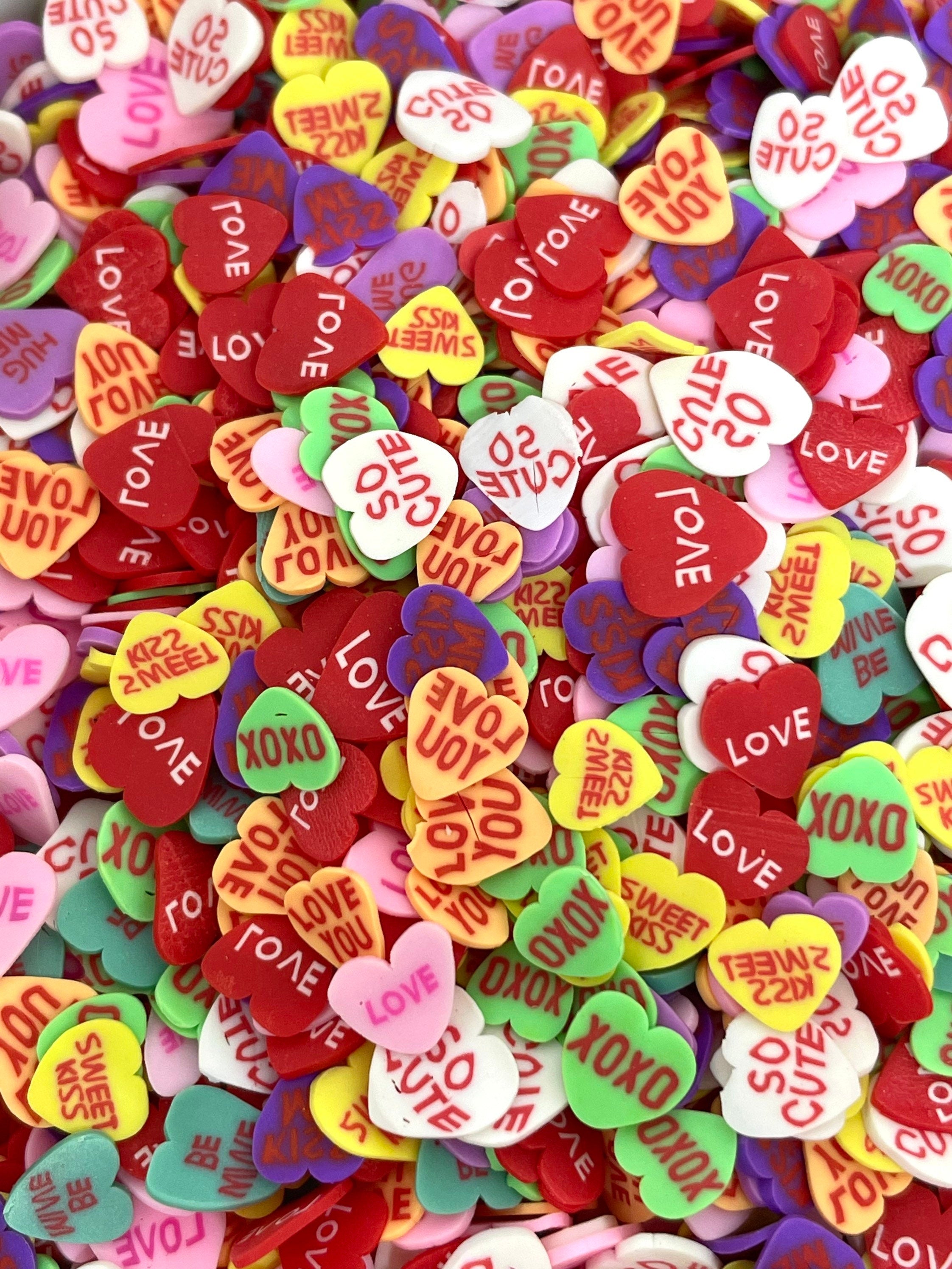 Tiny Conversation Heart Sprinkles for Resin, Slime, Clay Canes for Nail Art