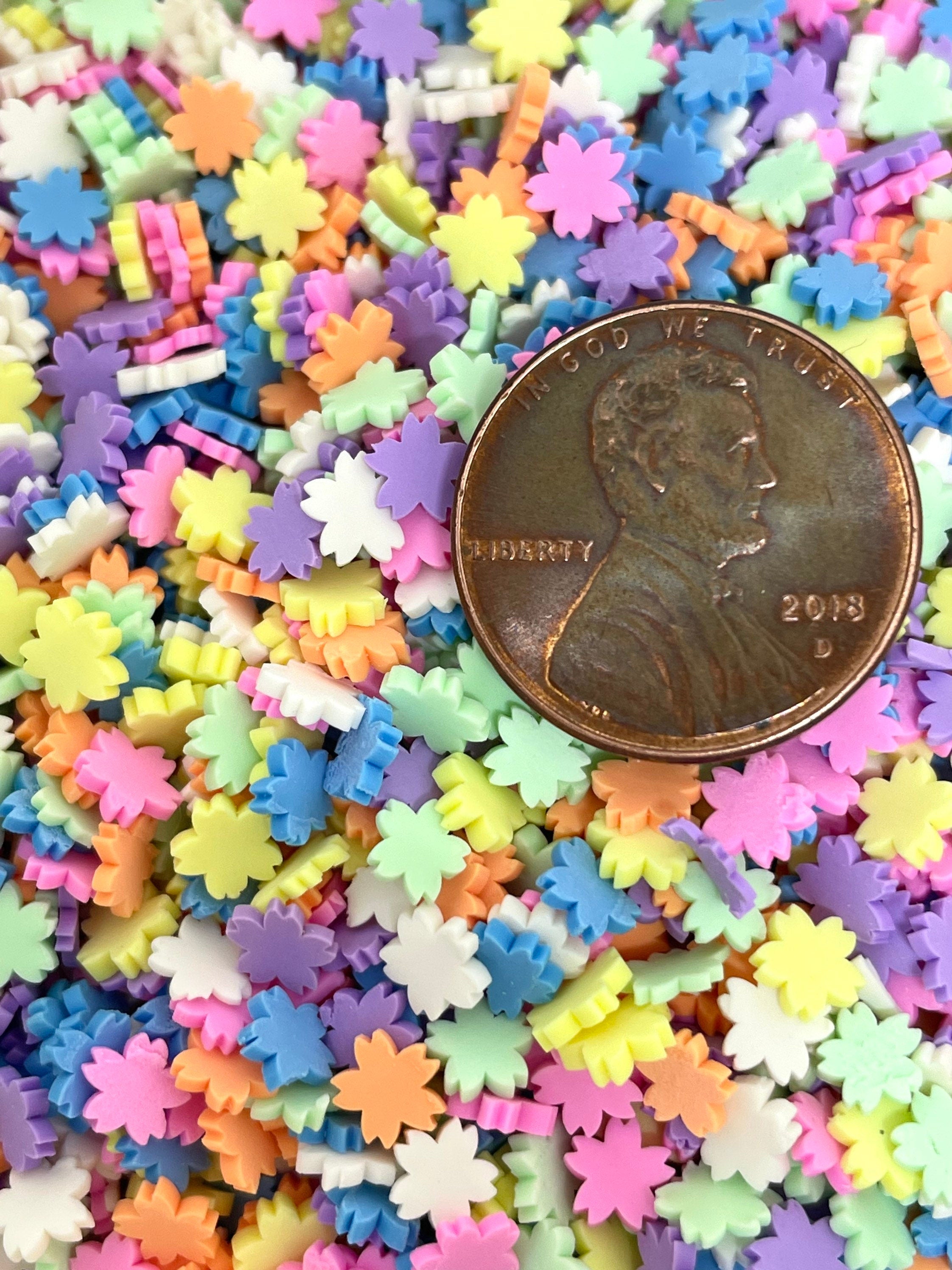 Sakura Fake Sprinkles Mix, Cherry Blossom Confetti Mix for Jewelry Making, Resin, Nail Art, Bright Colored Sprinkles