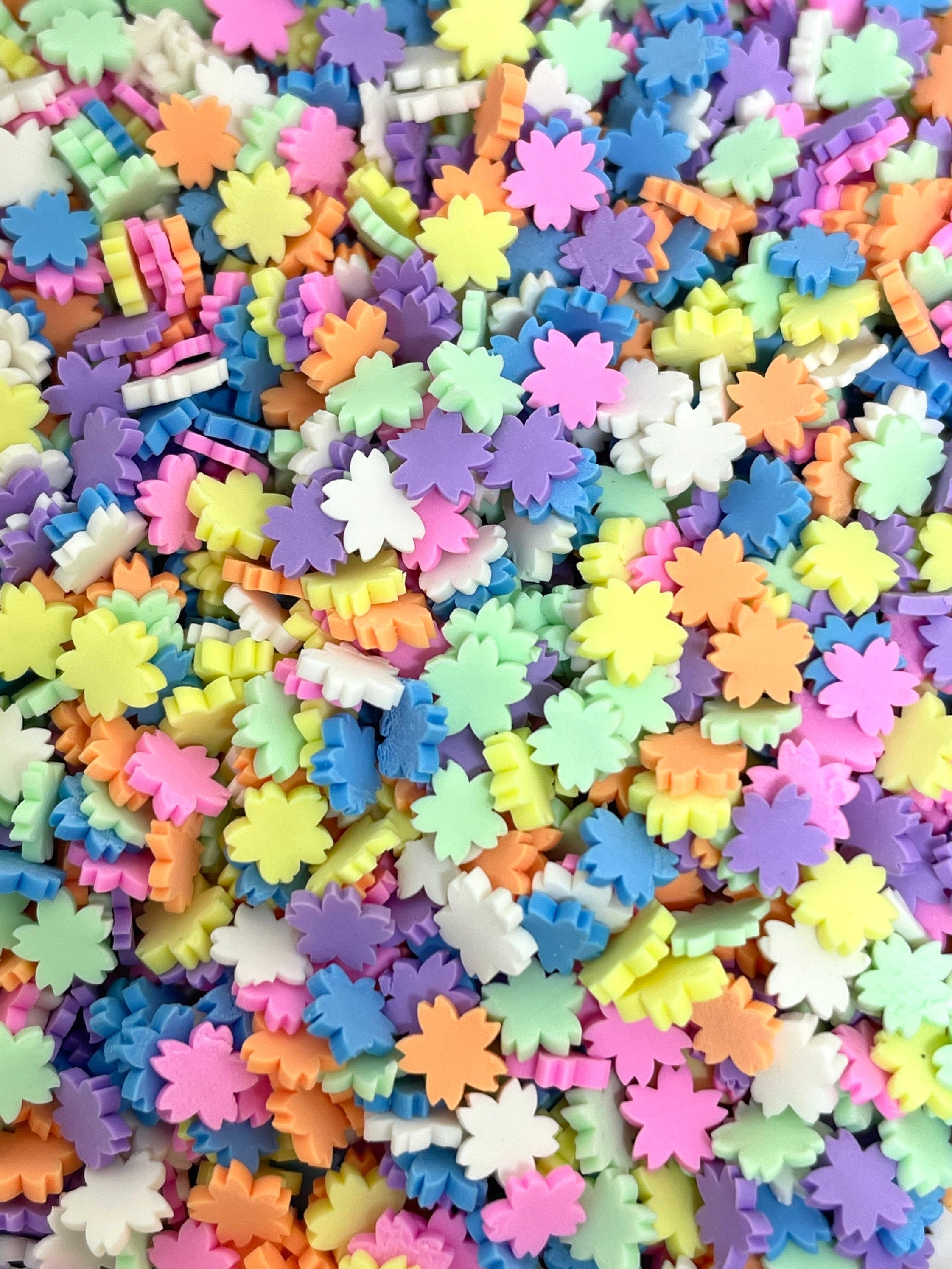Sakura Fake Sprinkles Mix, Cherry Blossom Confetti Mix for Jewelry Making, Resin, Nail Art, Bright Colored Sprinkles