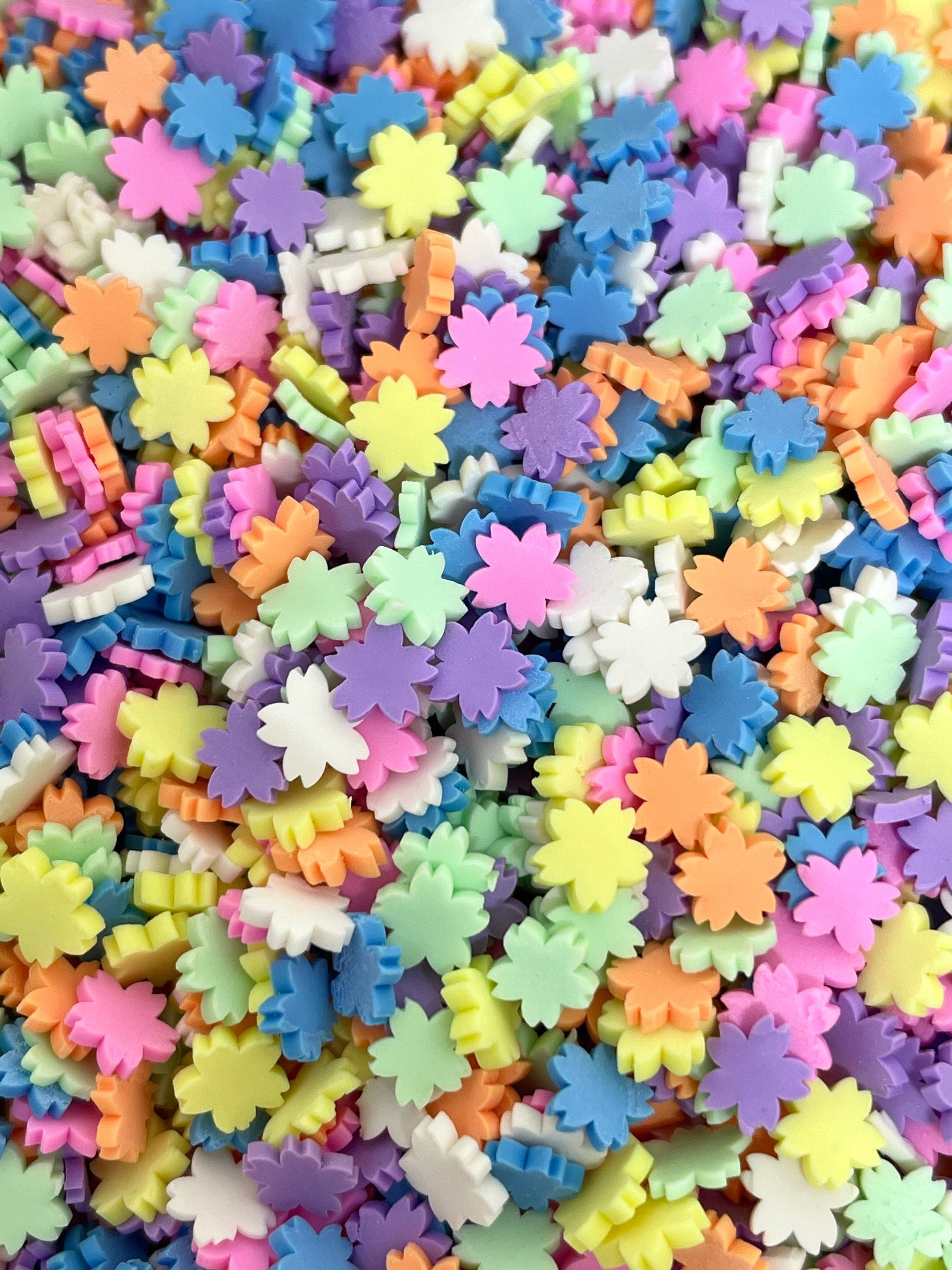 Sakura Fake Sprinkles Mix, Cherry Blossom Confetti Mix for Jewelry Making, Resin, Nail Art, Bright Colored Sprinkles