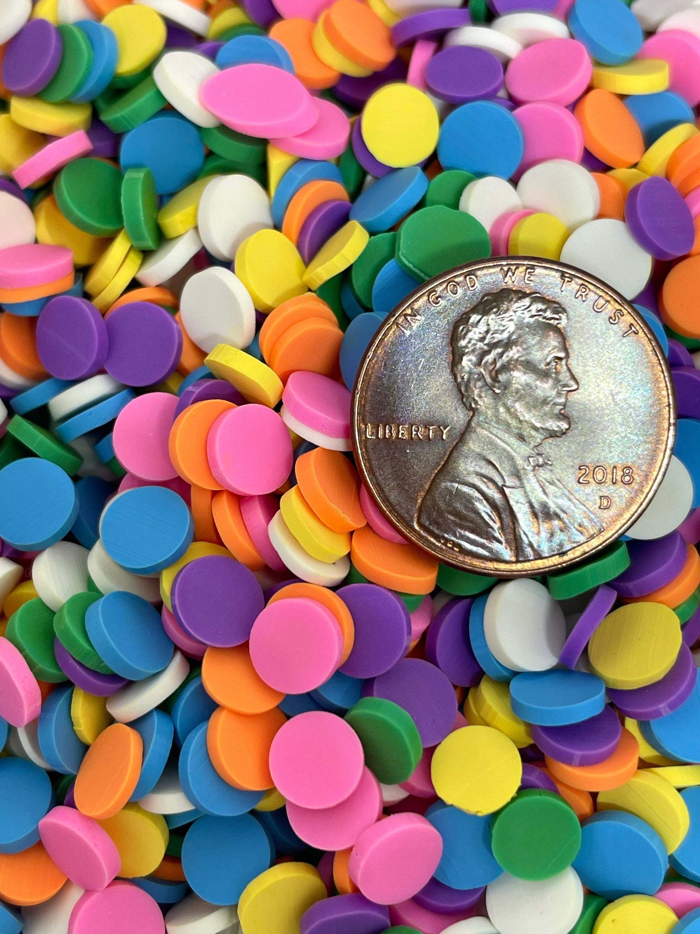 Pastel Fake Candy Quins, Fake Sprinkles for Slime, Round Sprinkles for Resin, Fimo, Sculpey, Polymer Clay Sprinkles, Clay Confetti
