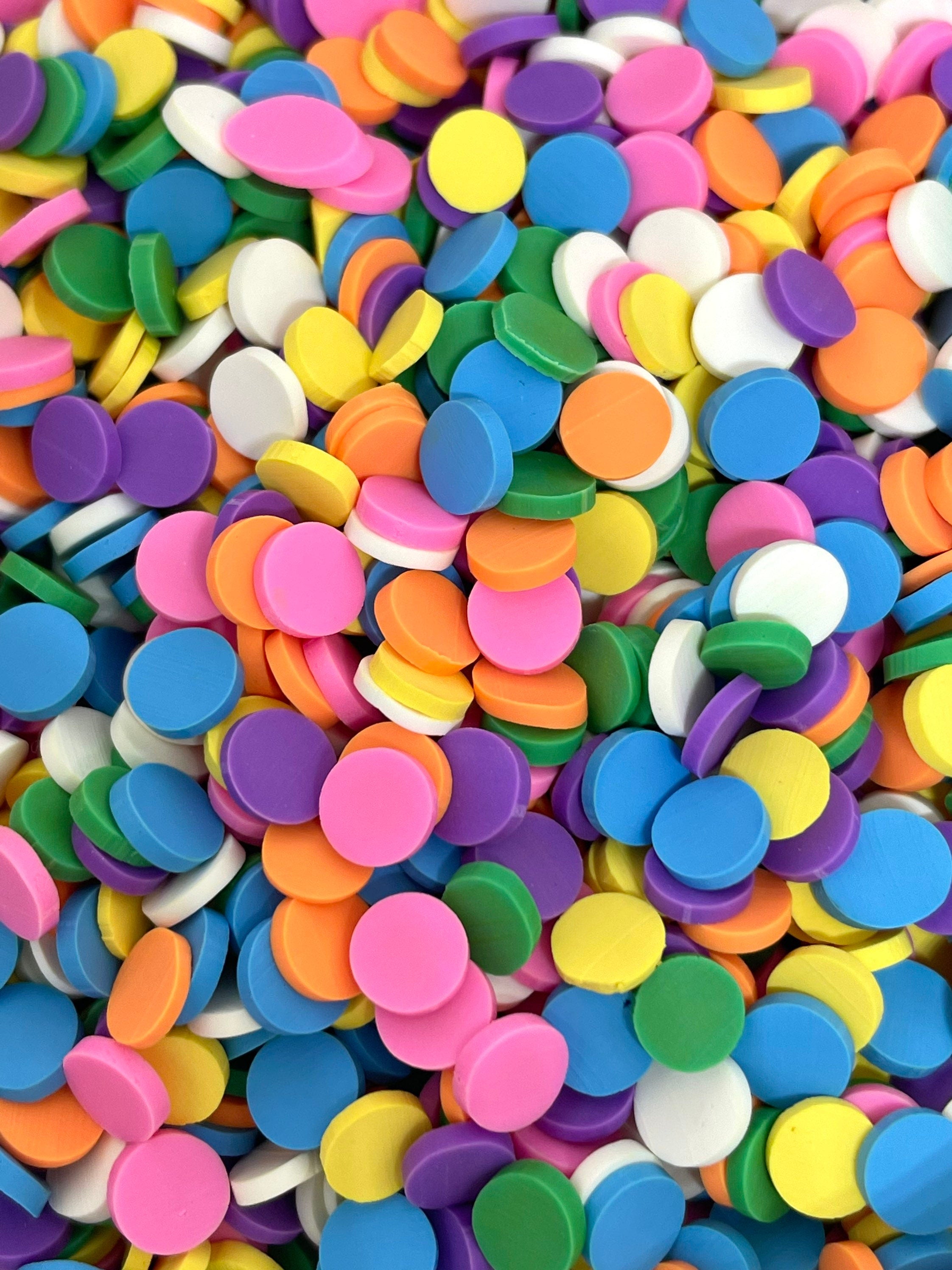 Pastel Fake Candy Quins, Fake Sprinkles for Slime, Round Sprinkles for Resin, Fimo, Sculpey, Polymer Clay Sprinkles, Clay Confetti