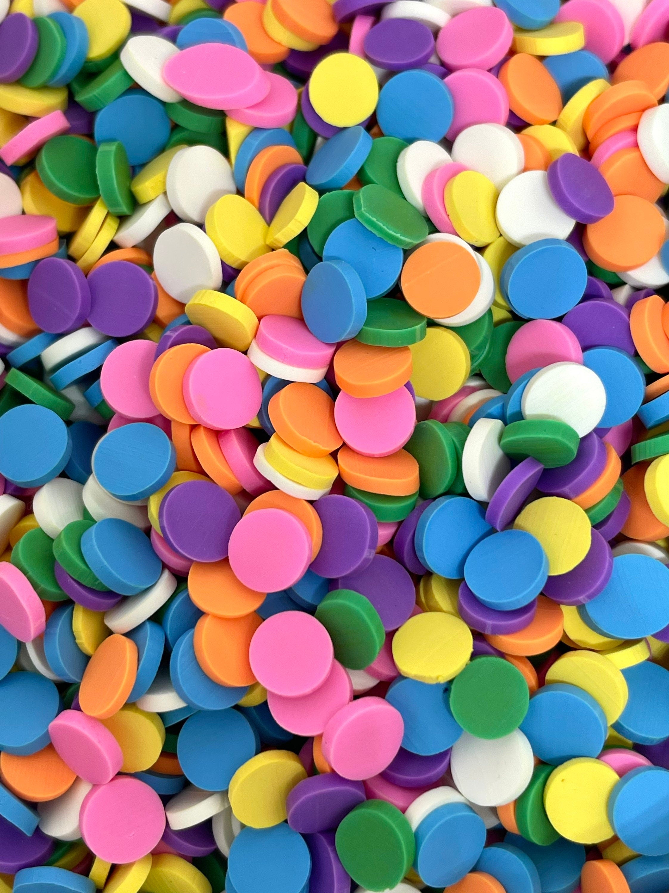 Pastel Fake Candy Quins, Fake Sprinkles for Slime, Round Sprinkles for Resin, Fimo, Sculpey, Polymer Clay Sprinkles, Clay Confetti