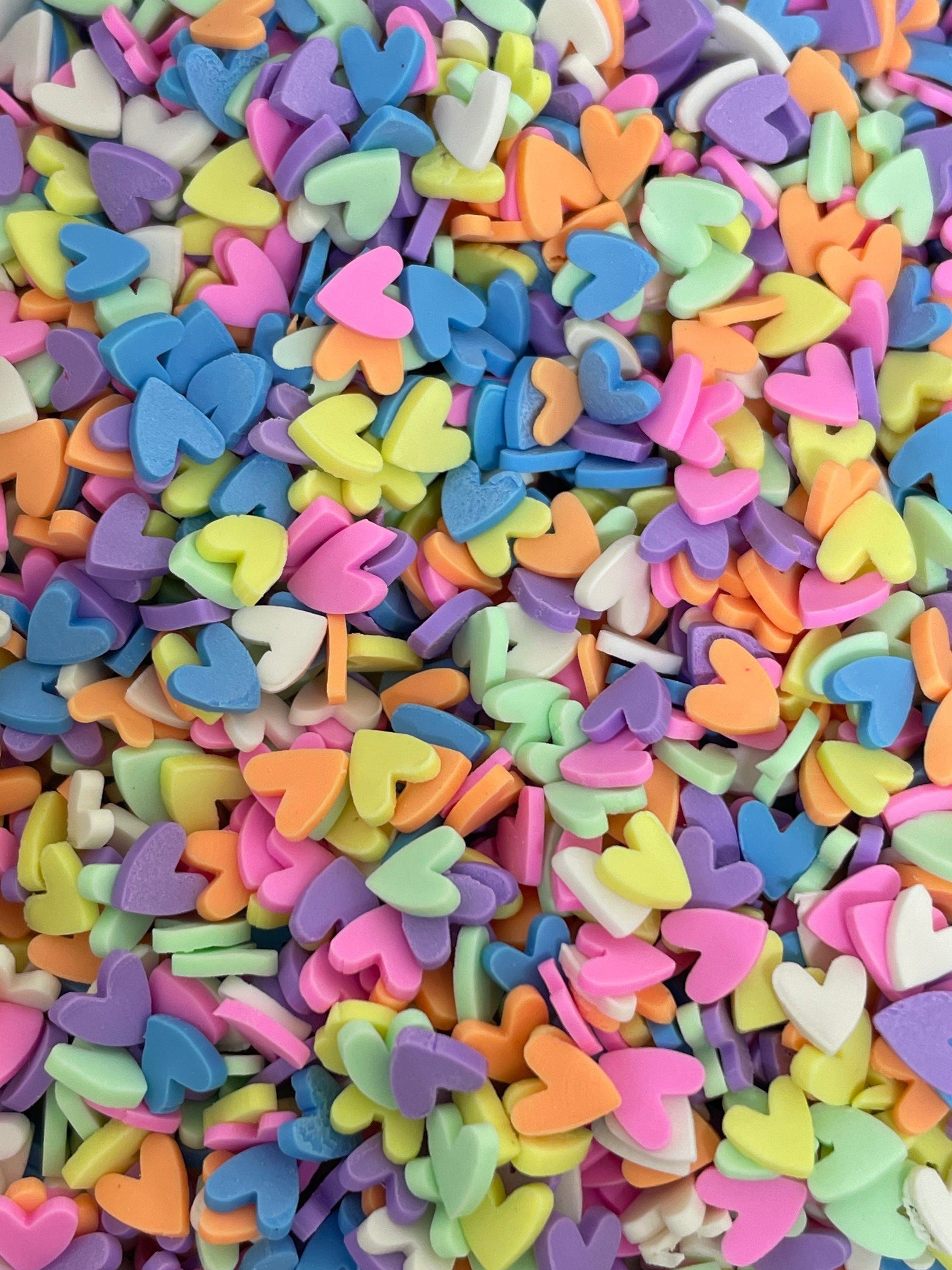 Bright Heart Fake Sprinkles Mix for Resin, Nail Art, Jewelry Making, Faux Sprinkles, Heart Shaped Confetti