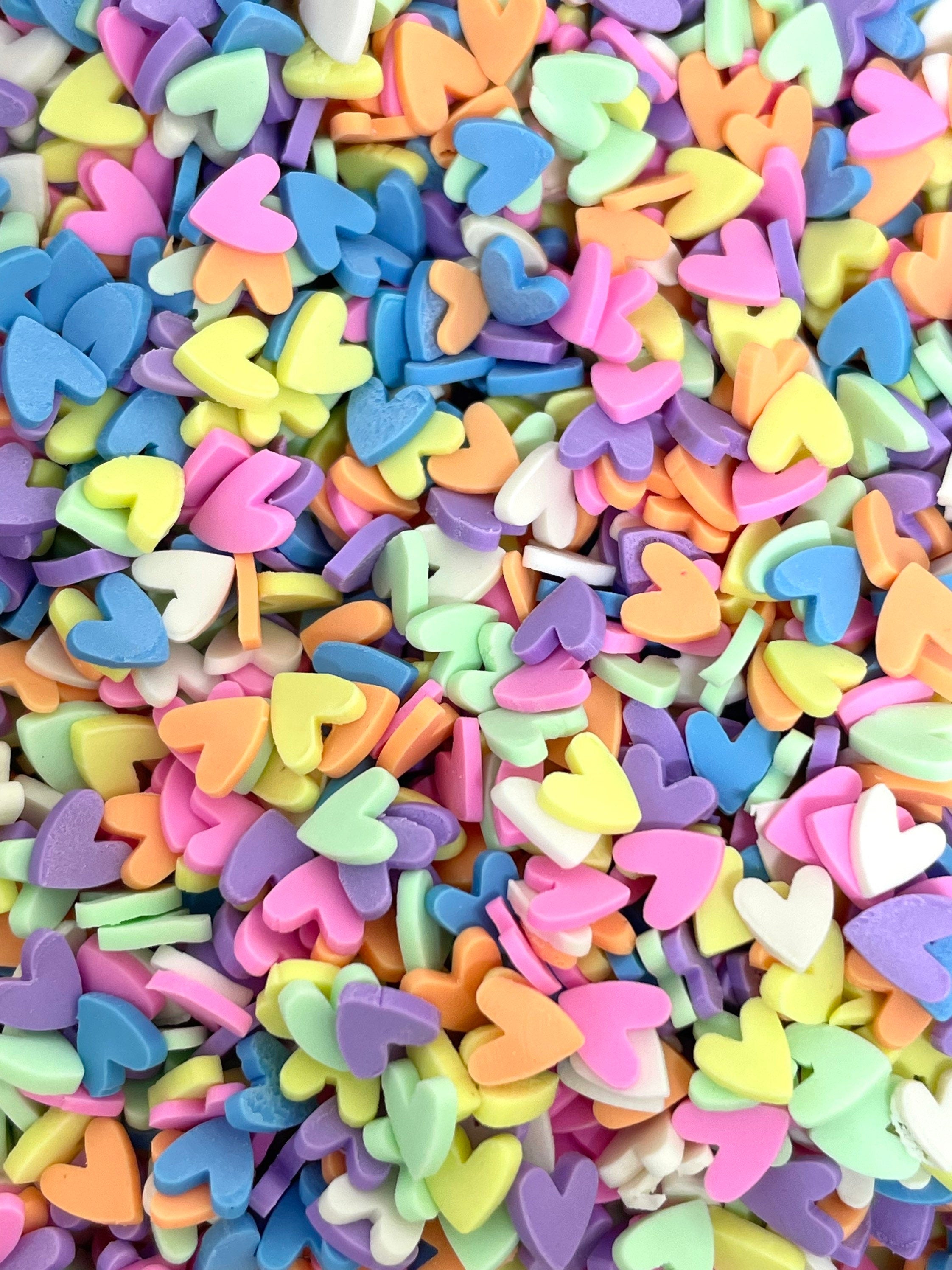 Bright Heart Fake Sprinkles Mix for Resin, Nail Art, Jewelry Making, Faux Sprinkles, Heart Shaped Confetti