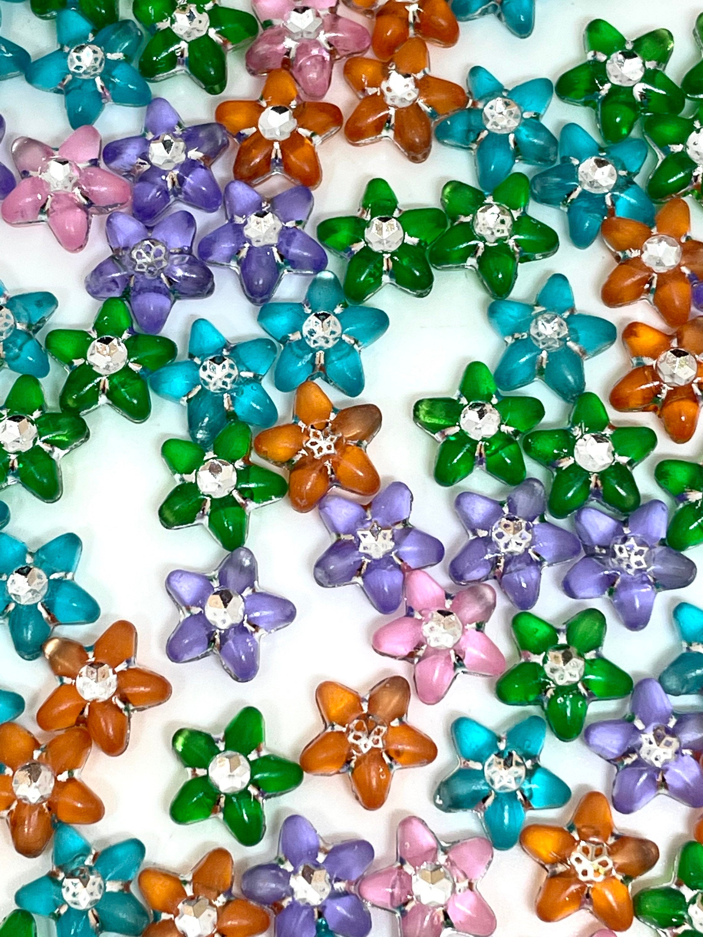 Easter Flower Beads for Jewelry Making, Easter Basket, Kids Crafts, Plastic Beads, Translucent Beads