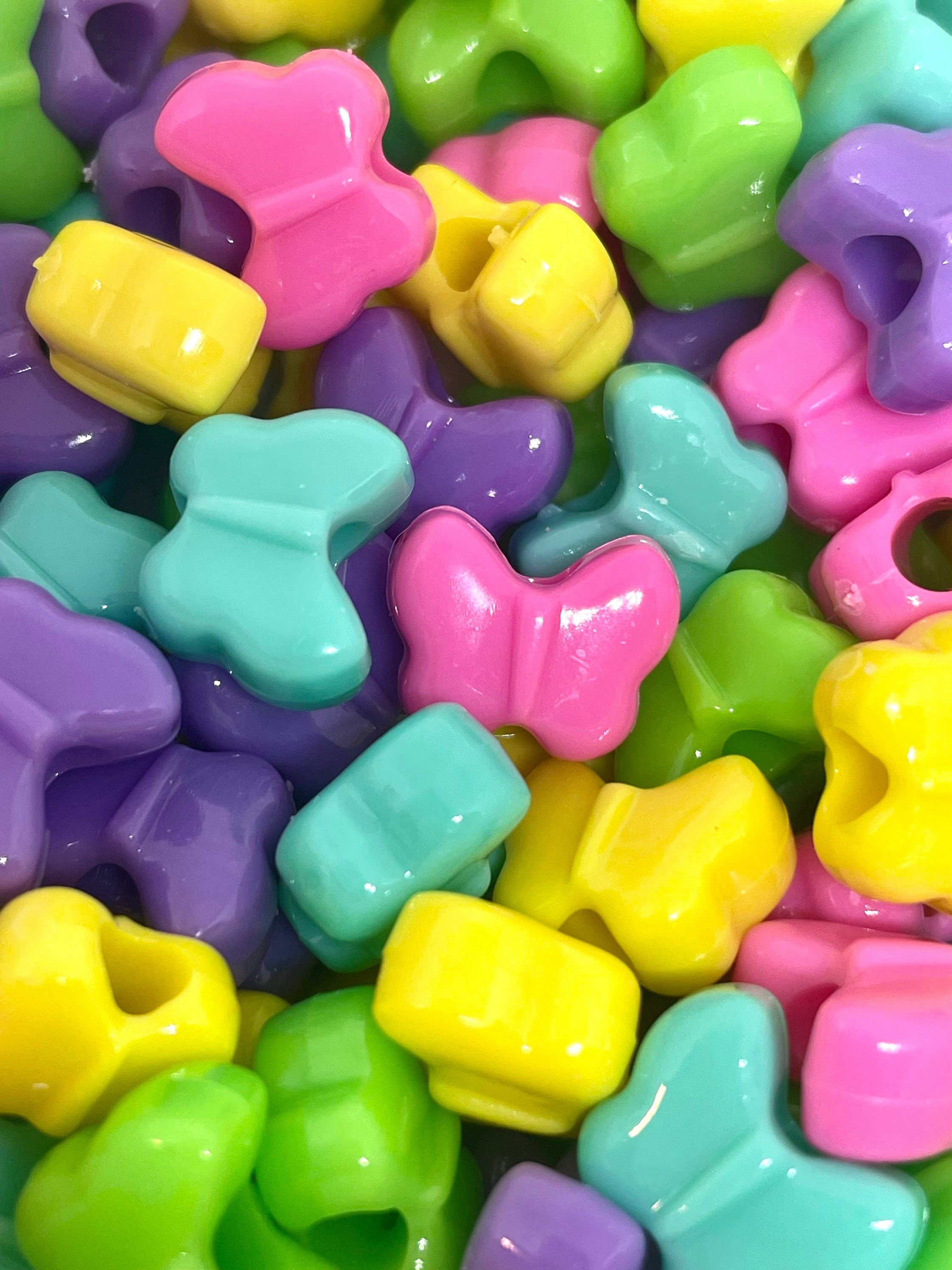 Candy Colored Butterfly Beads, Charm, Jewelry, Insect Charm, Animal Beads for Bracelet, Necklace, Easter Basket