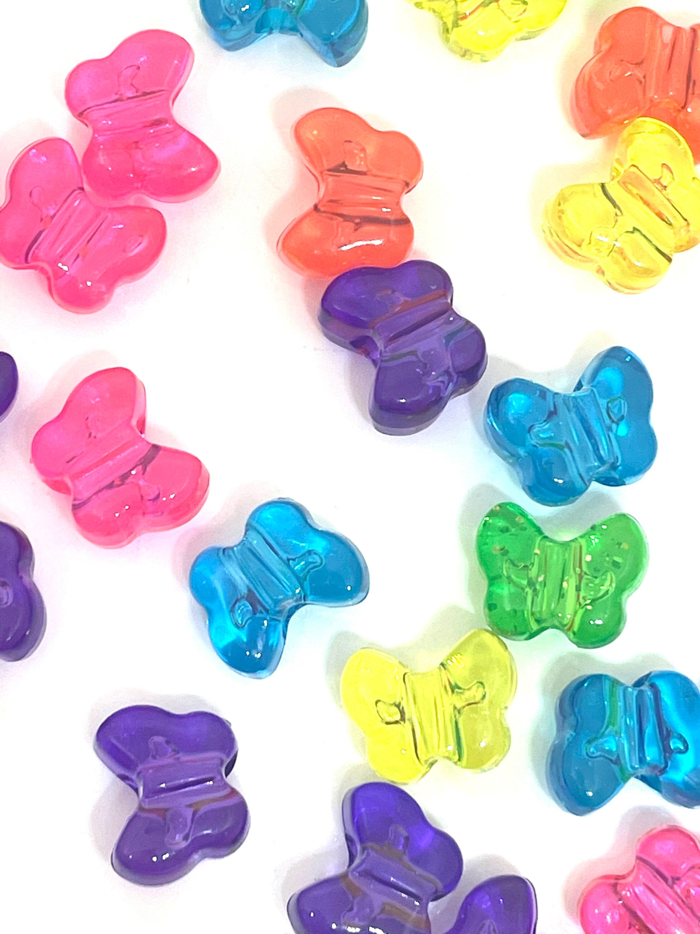 Translucent Butterfly Beads for Bracelet, Necklace, Jewelry Making, Insect Charms, Pendant, Animal Beads, Easter Basket, Stocking Stuffer