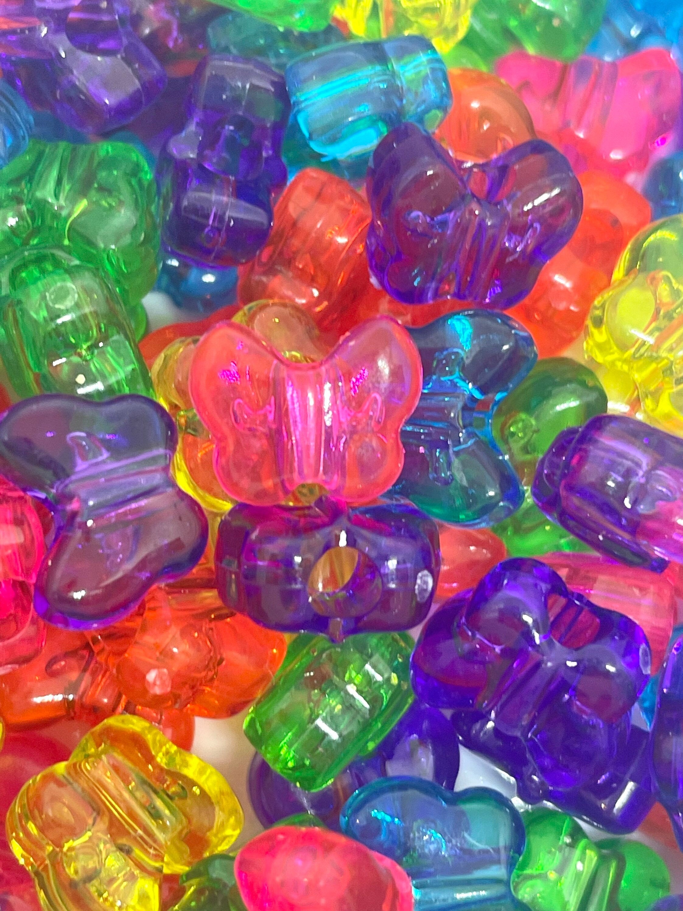 Translucent Butterfly Beads for Bracelet, Necklace, Jewelry Making, Insect Charms, Pendant, Animal Beads, Easter Basket, Stocking Stuffer