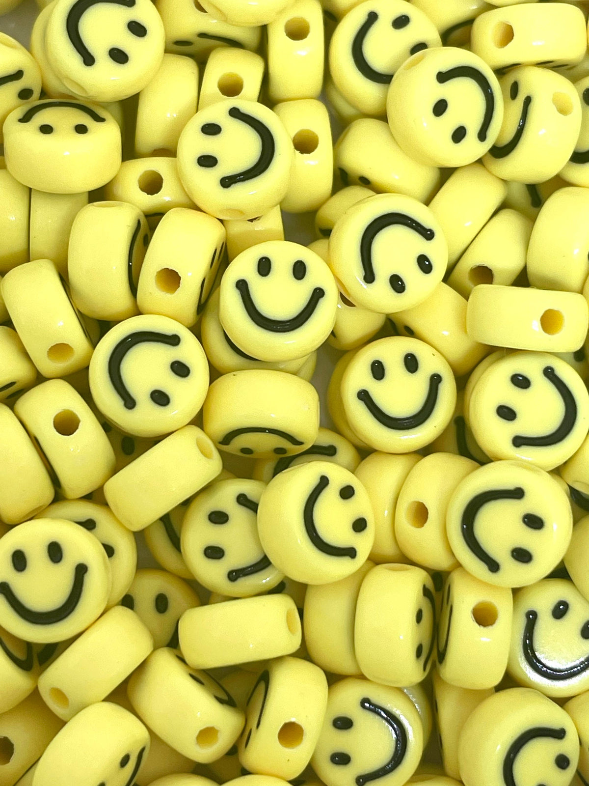 SMOL Yellow Smiley Face Beads, Charms for Bracelet, Necklace, Jewelry
